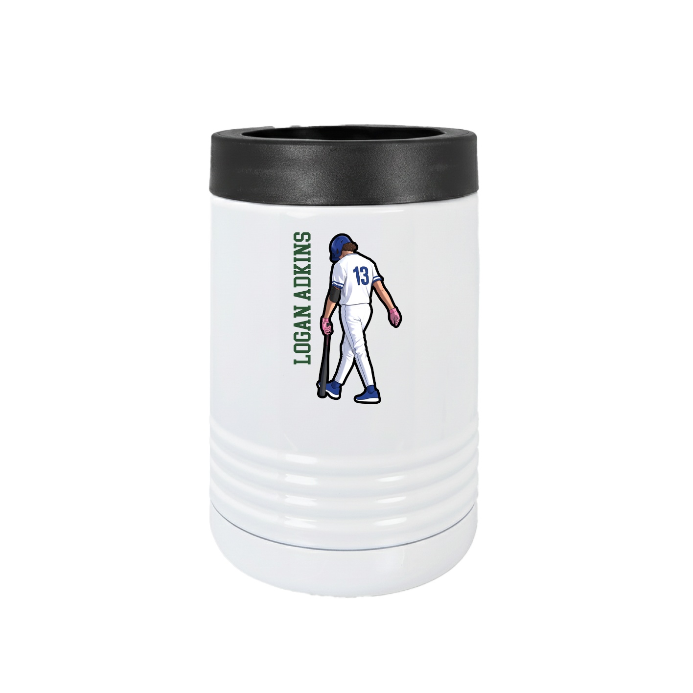 Beverage Holder — Name Vertical in White