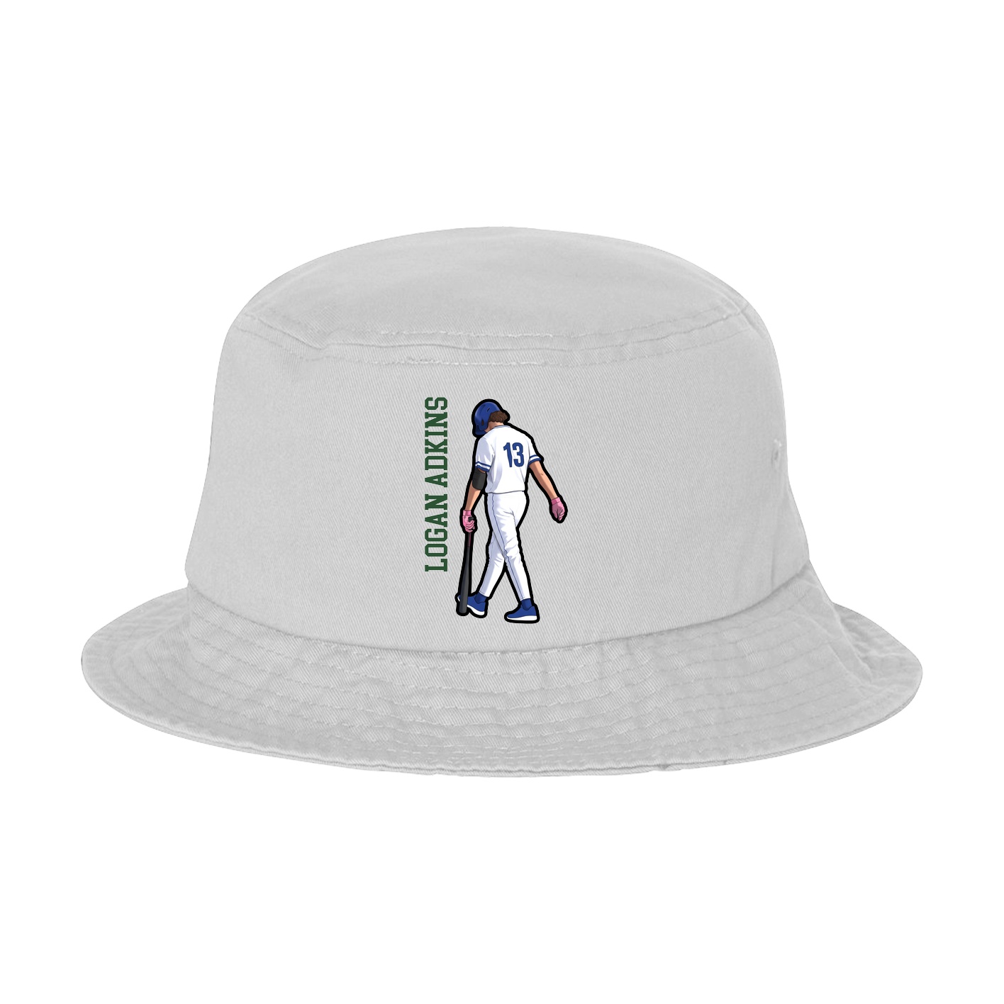 Bucket Cap — Name Vertical in White