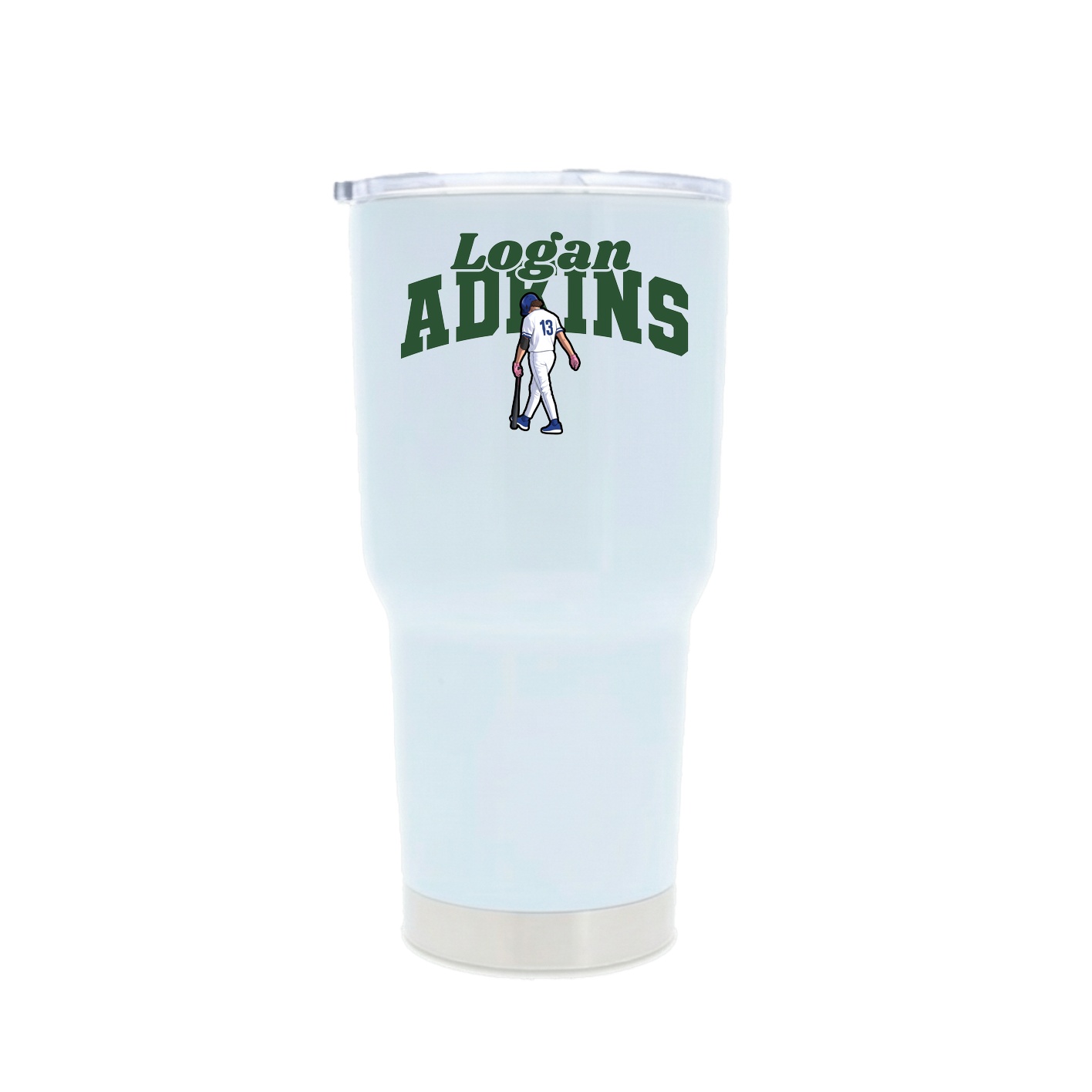 30oz Stainless Steel Tumbler — Signature Arch in White