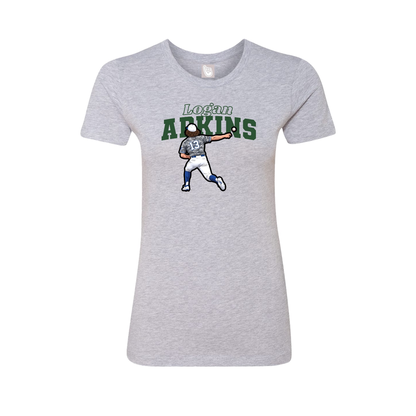 Fitted Women's Tee — Name Arch in Grey