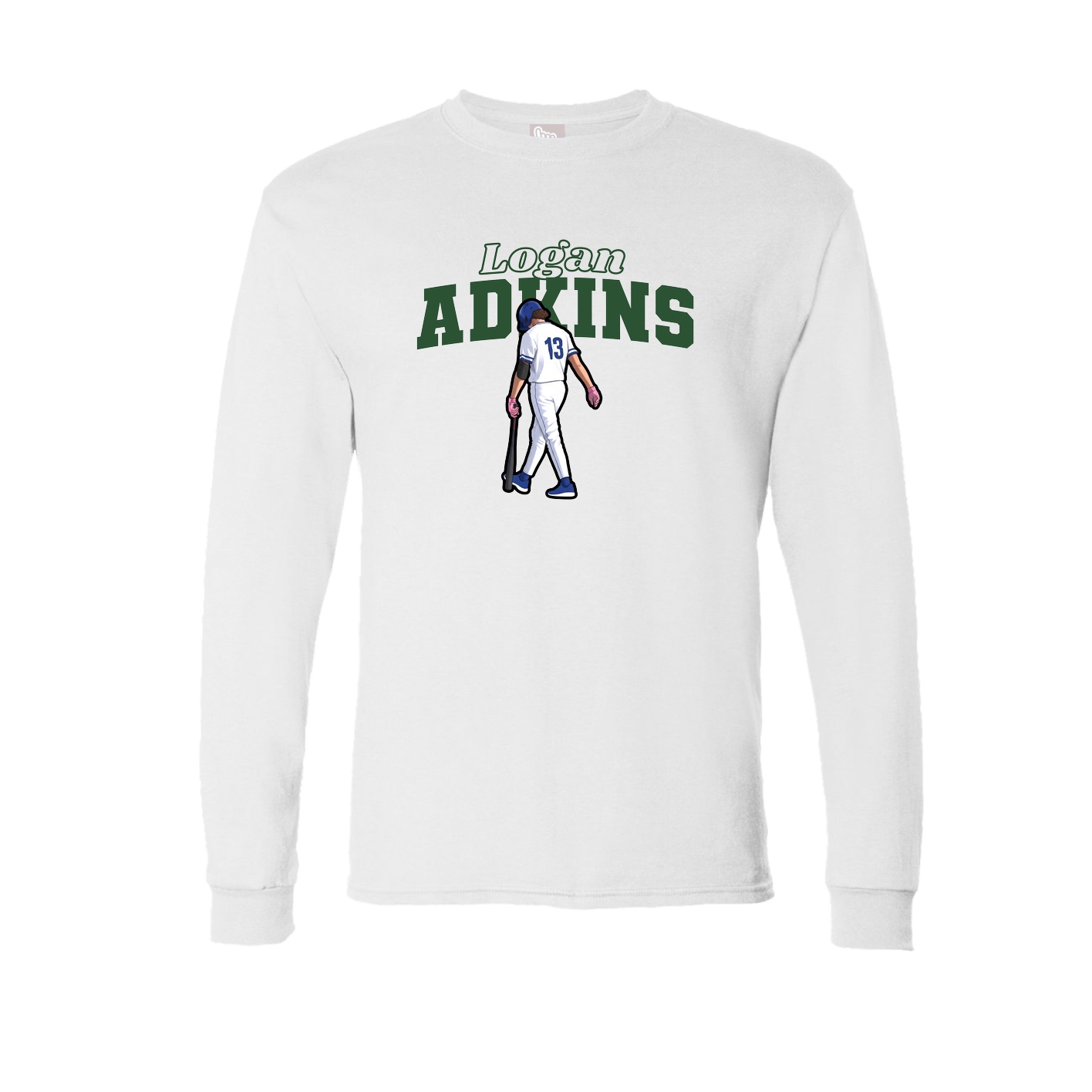 Long Sleeve Tee — Name Arch in White