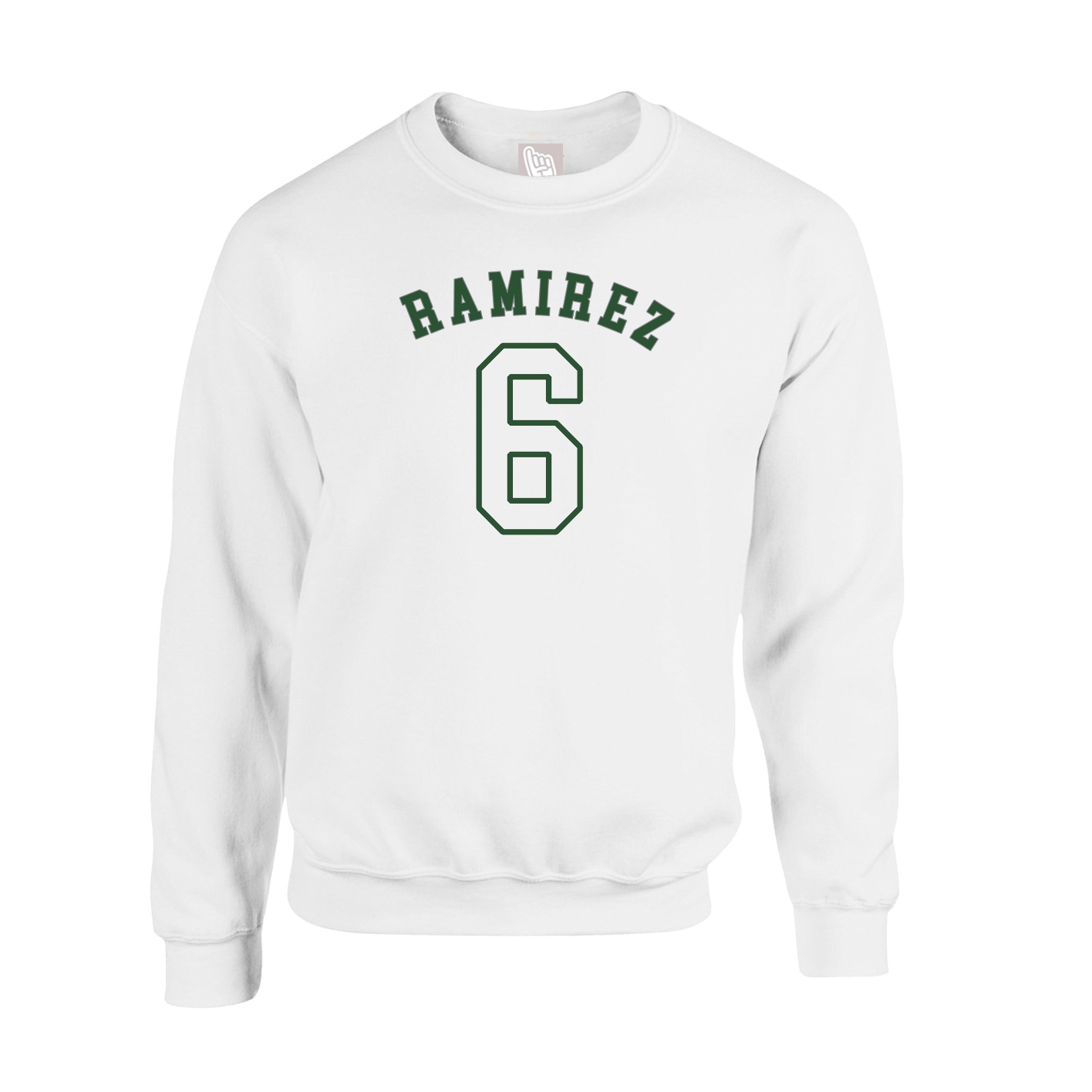 Fleece Crew — Shirsey Arch in White