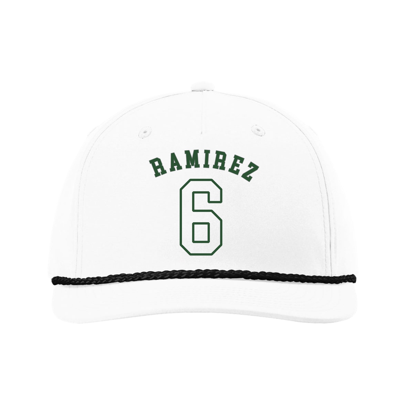 Five-Panel Classic Rope Cap — Shirsey Arch in White