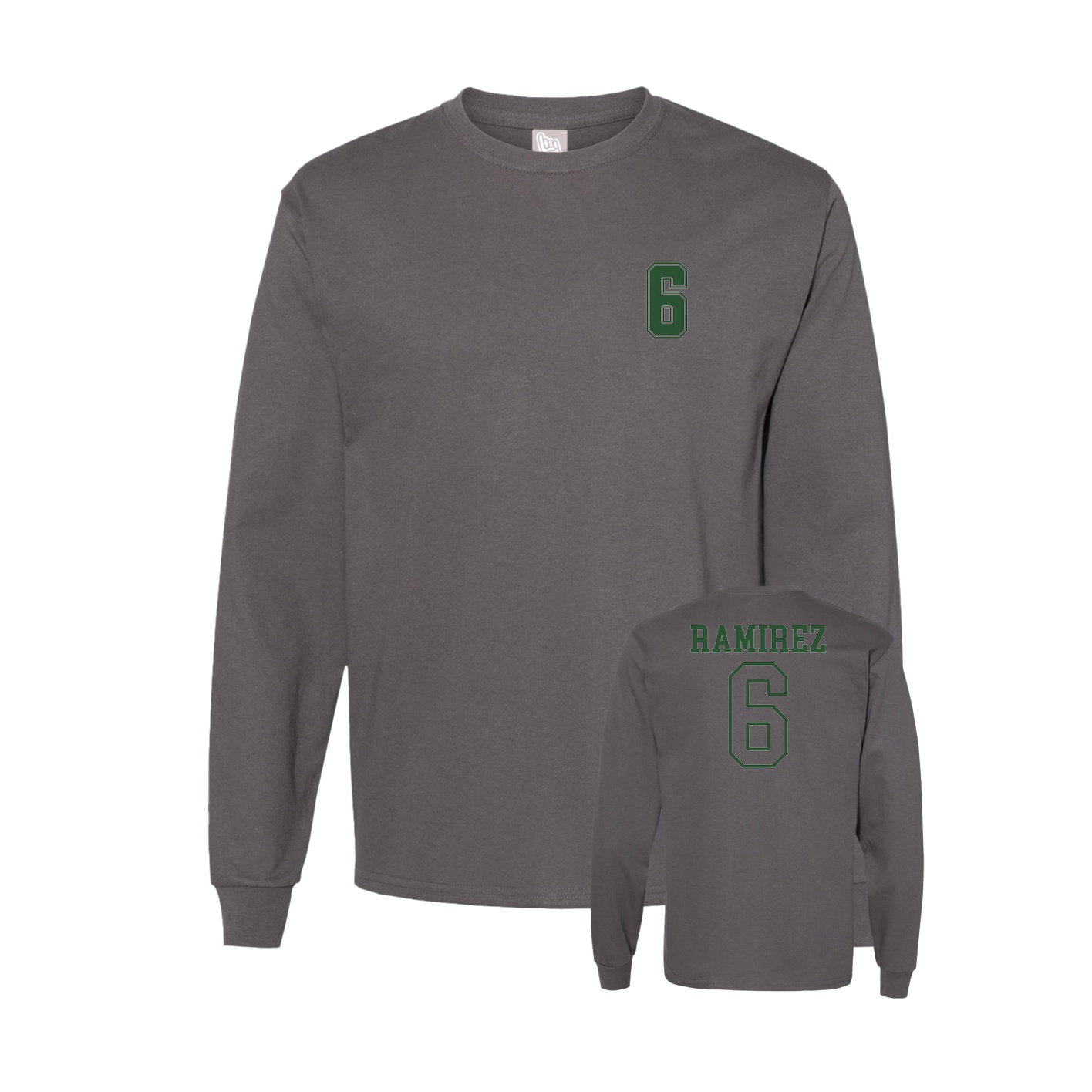 Long Sleeve Tee — Chest Back in Grey