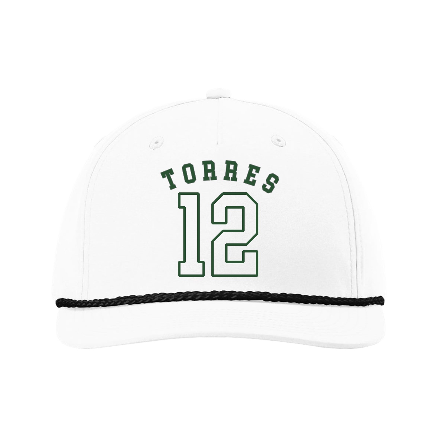 Five-Panel Classic Rope Cap — Shirsey Arch in White