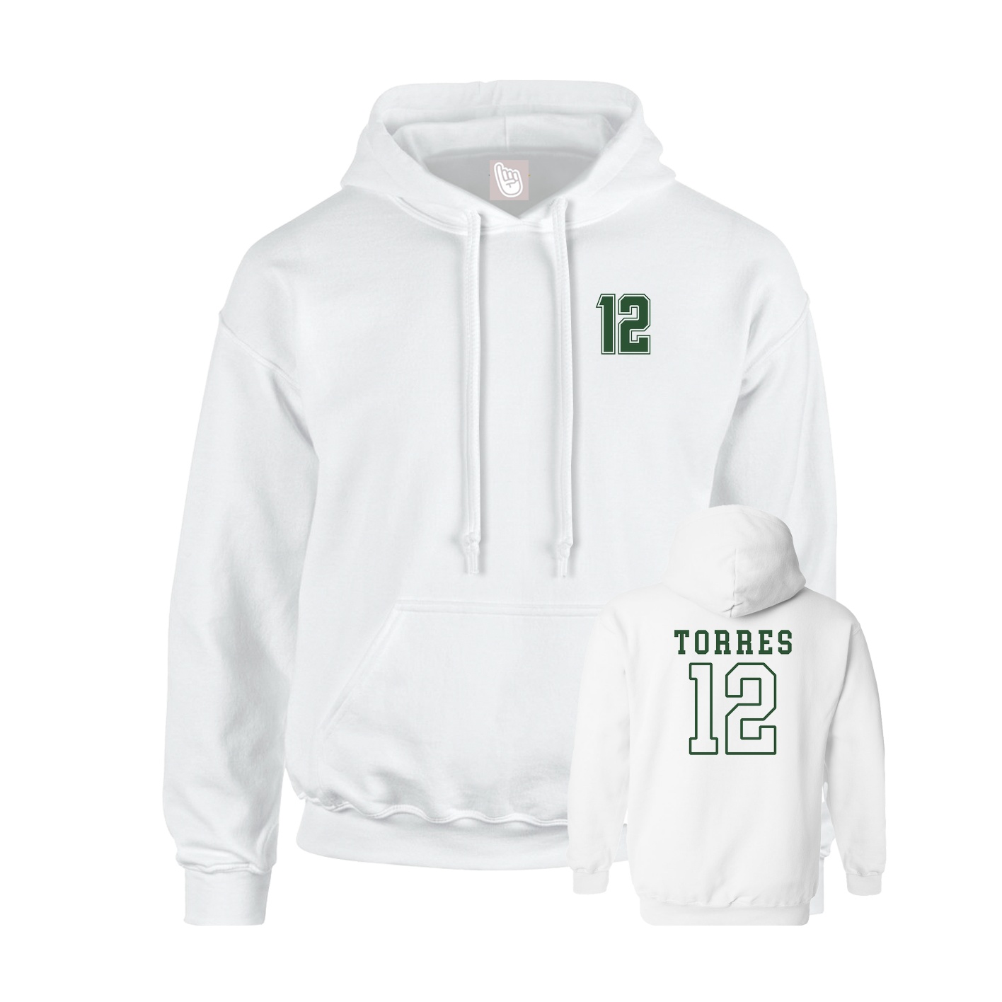 Hoodie — Chest Back in White