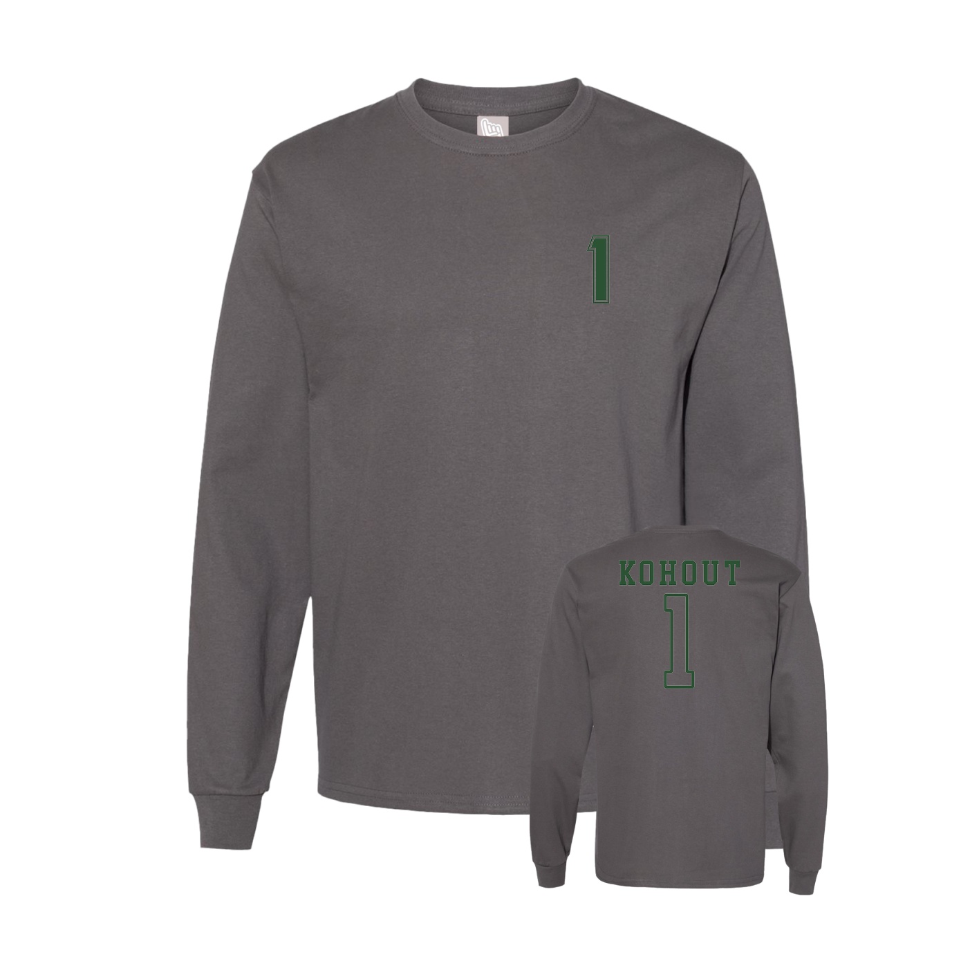 Long Sleeve Tee — Chest Back in Grey