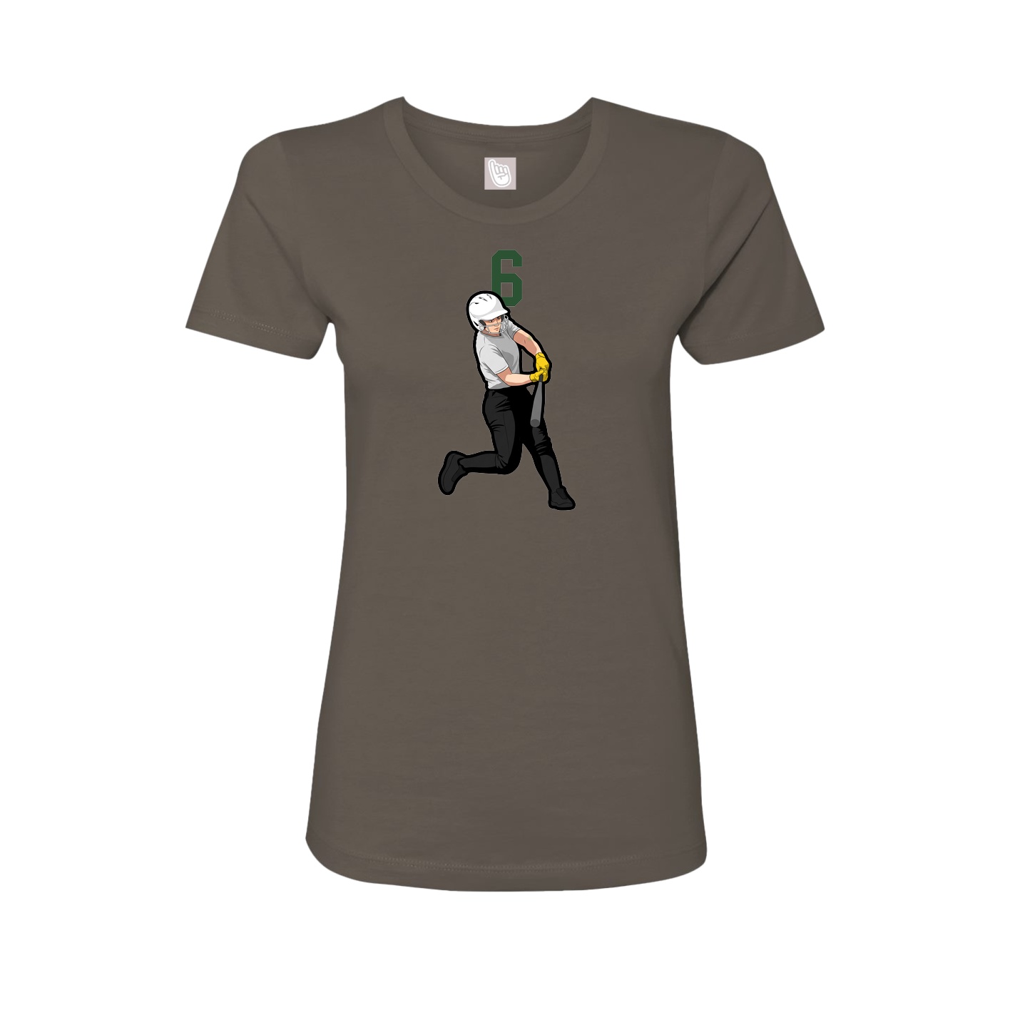 Fitted Women's Tee — Number Top in Grey