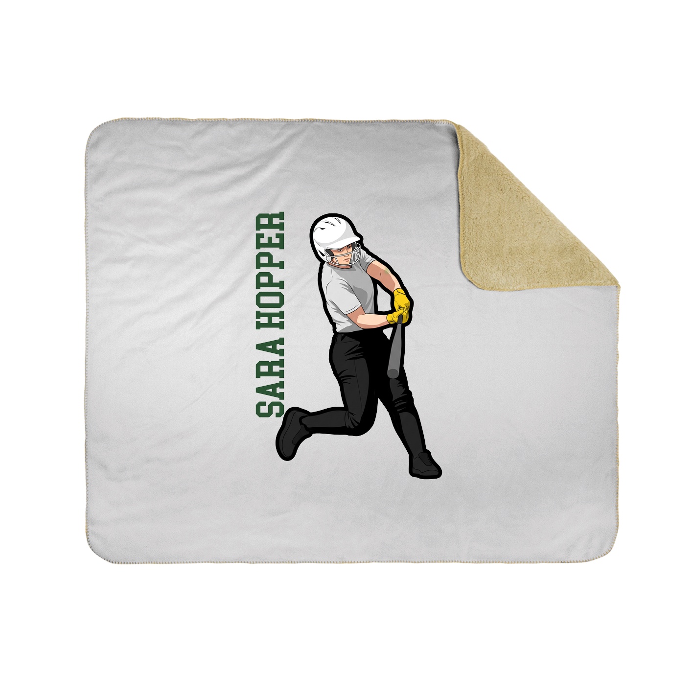 Throw Blanket — Name Vertical in White