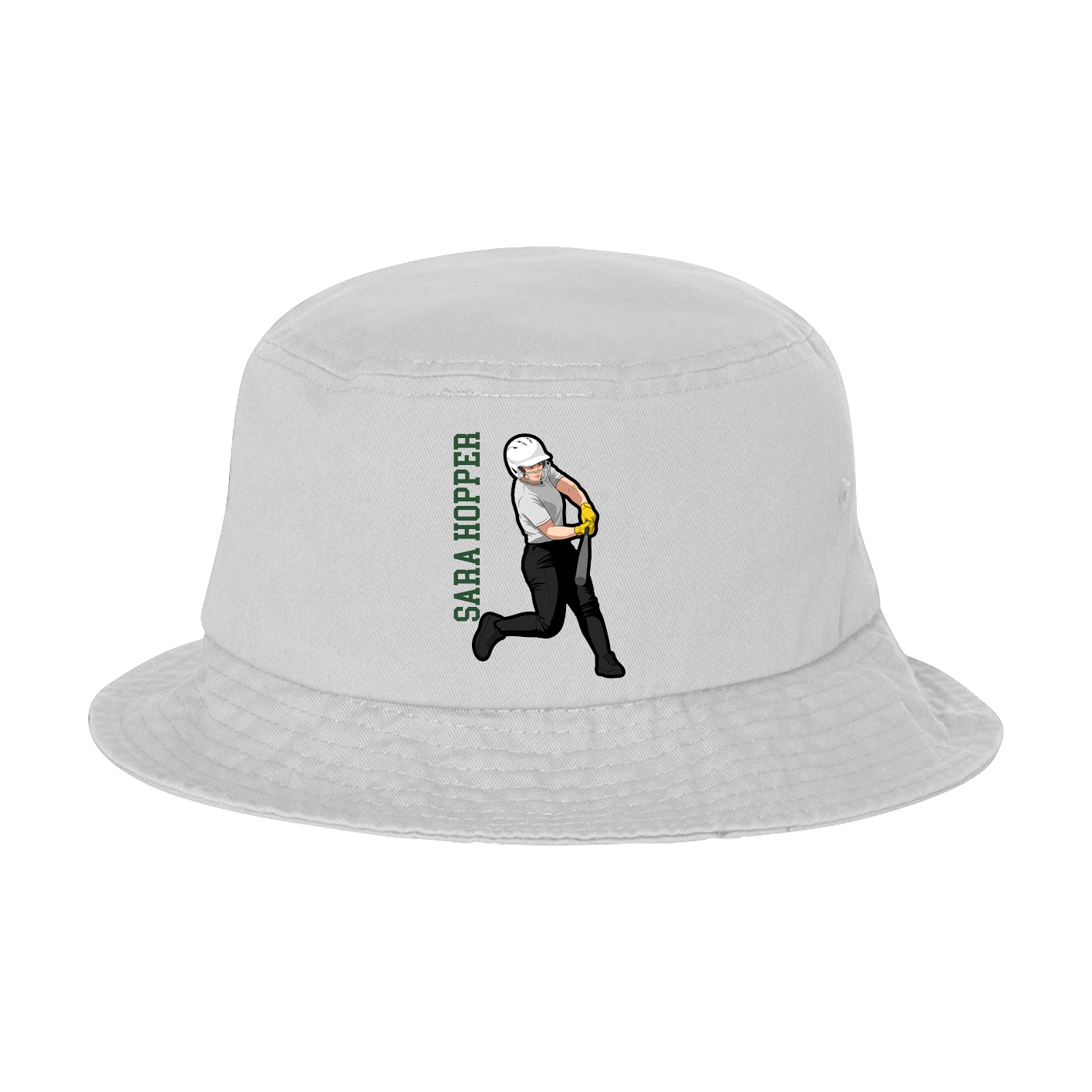 Bucket Cap — Name Vertical in White