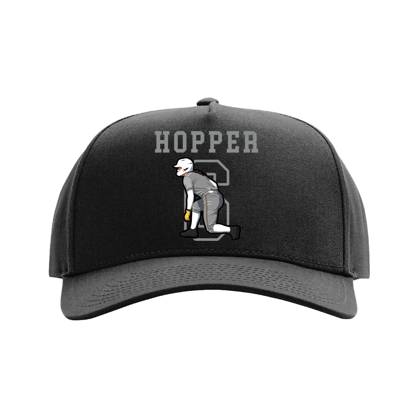 Full Fabric Five-Panel Champ Cap — Shirsey in Black