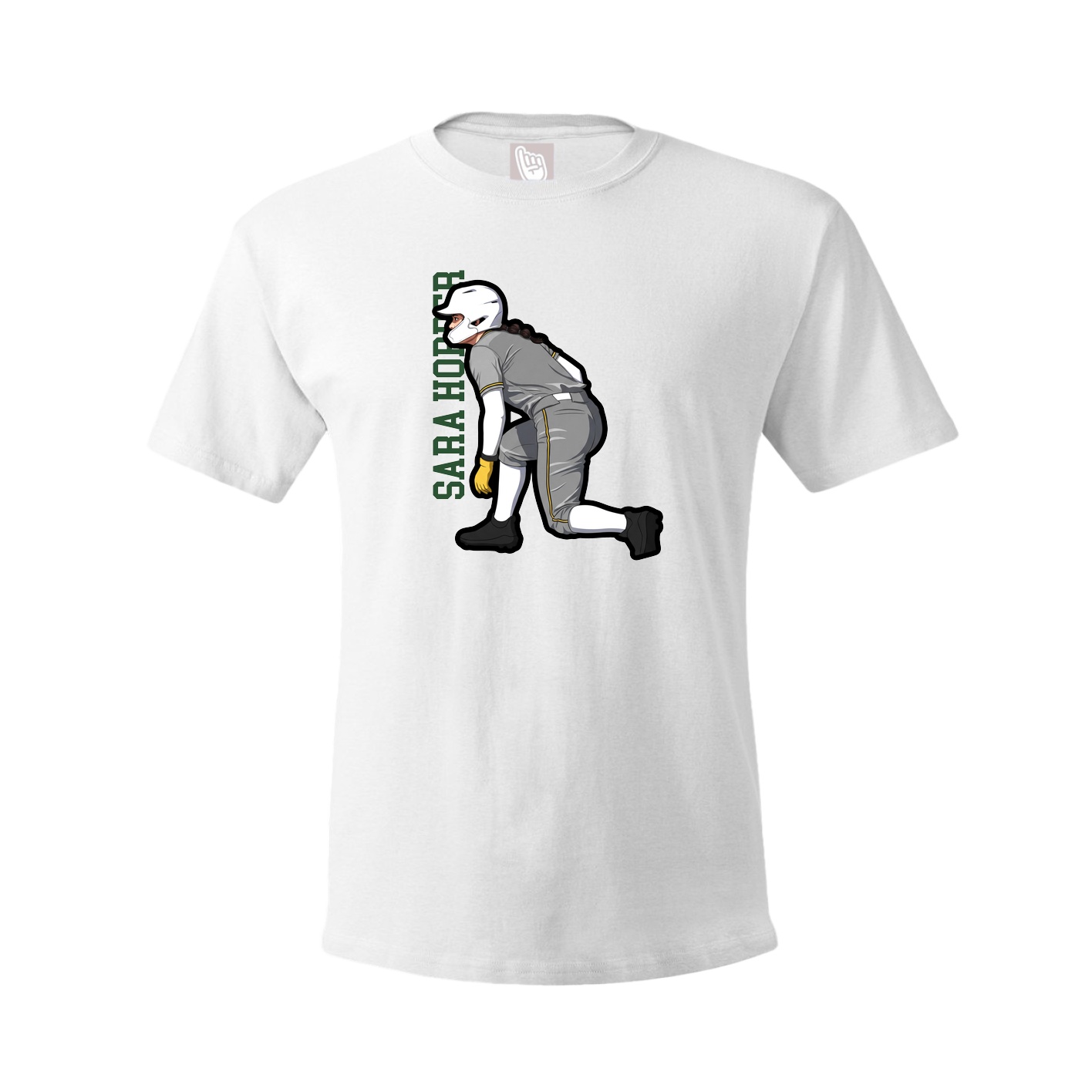 Youth Tee — Name Vertical in White