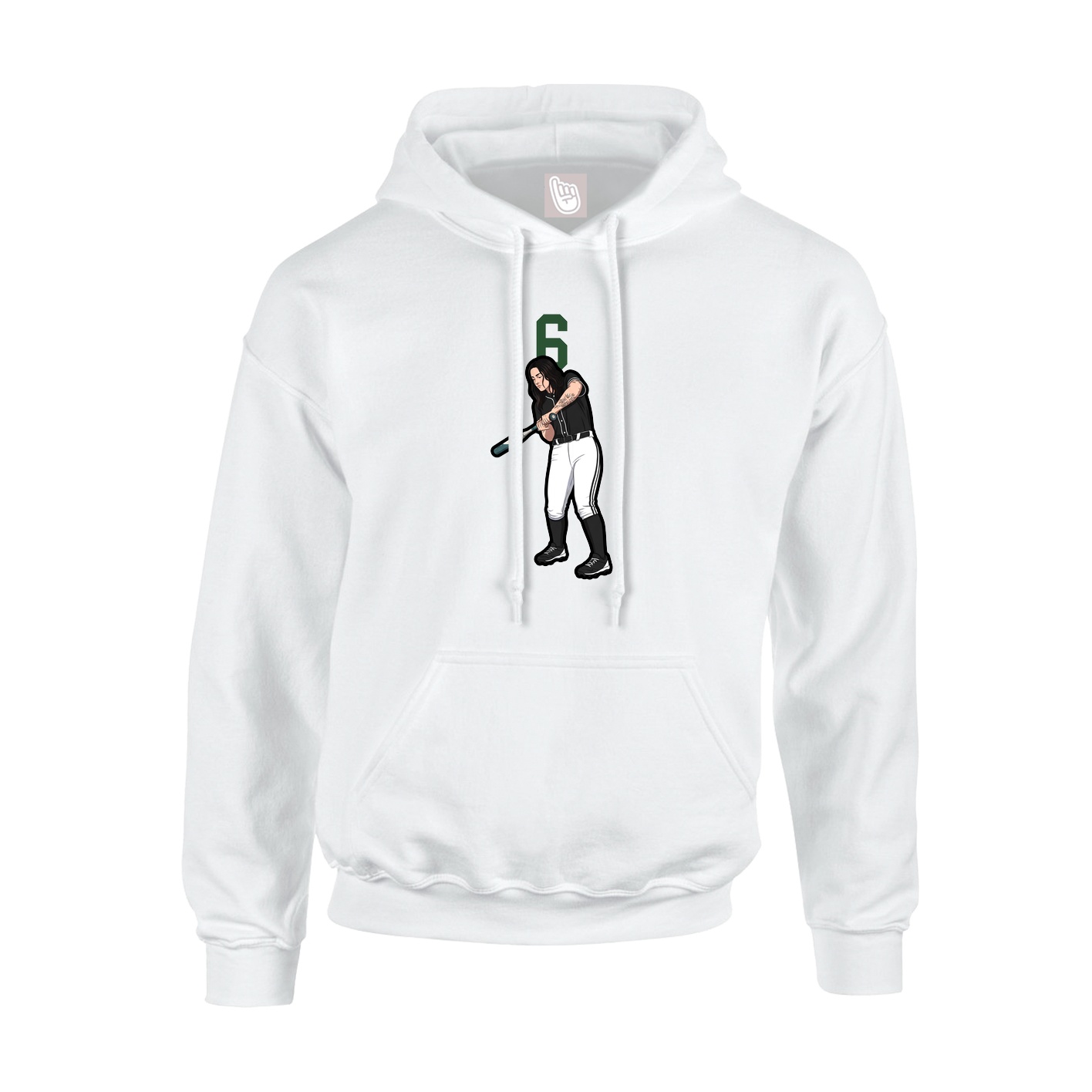 Youth Hoodie — Number Top in White