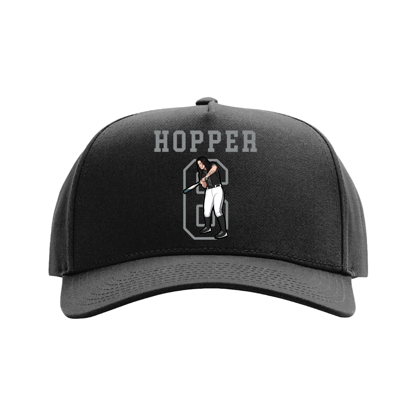 Full Fabric Five-Panel Champ Cap — Shirsey in Black