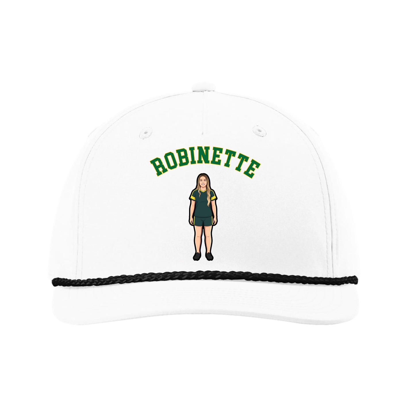 Five-Panel Classic Rope Cap — Shirsey Arch in White
