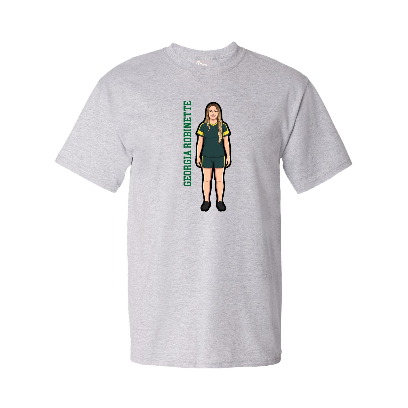 Tee — Name Vertical in Grey