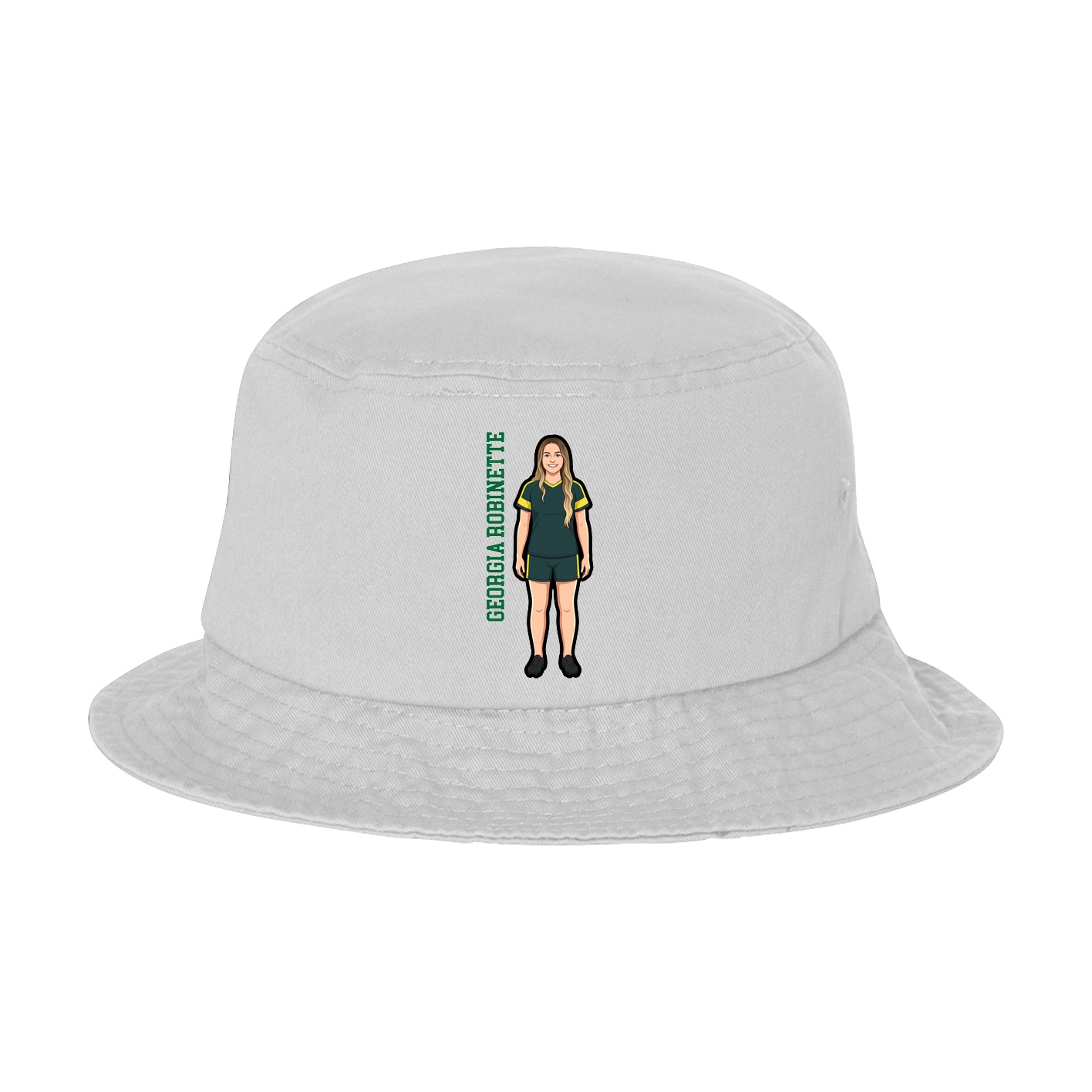 Bucket Cap — Name Vertical in White