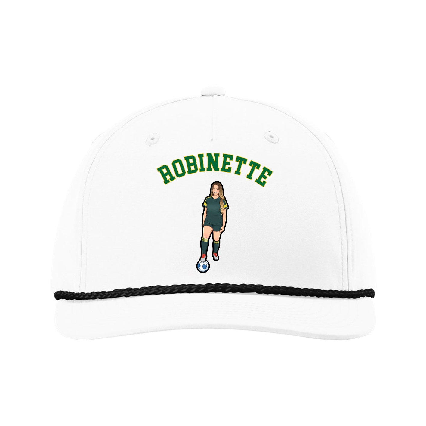 Five-Panel Classic Rope Cap — Shirsey Arch in White