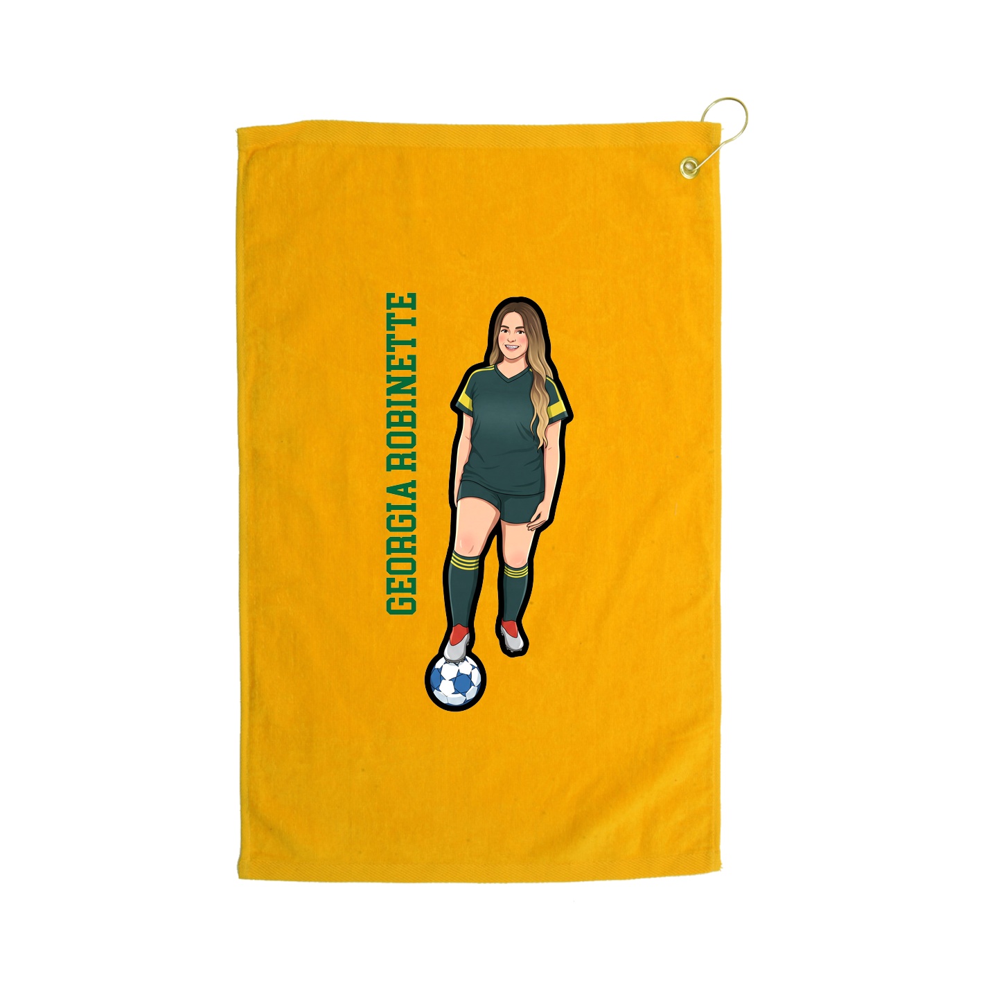 Golf Towel — Name Vertical in Gold