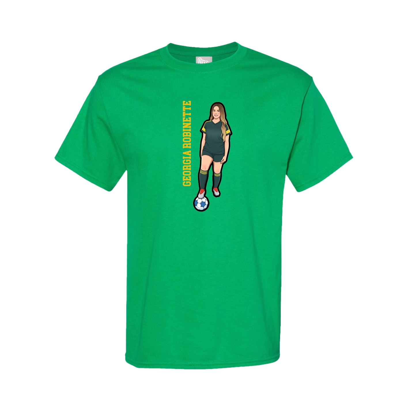 Tee — Name Vertical in Green