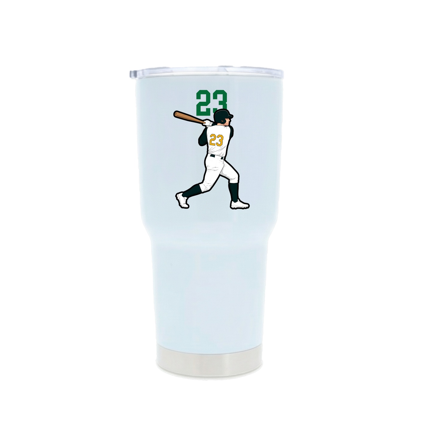30oz Stainless Steel Tumbler — Number Top in White
