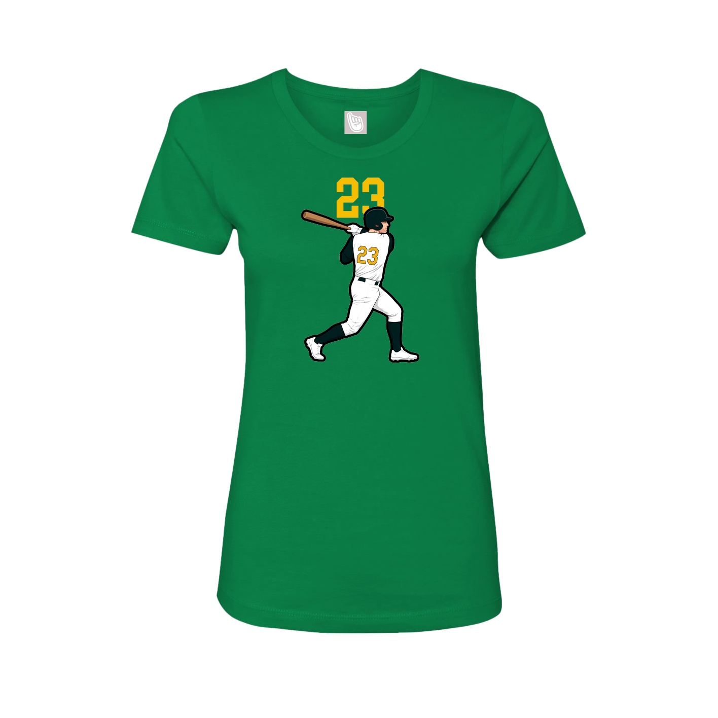 Fitted Women's Tee — Number Top in Green