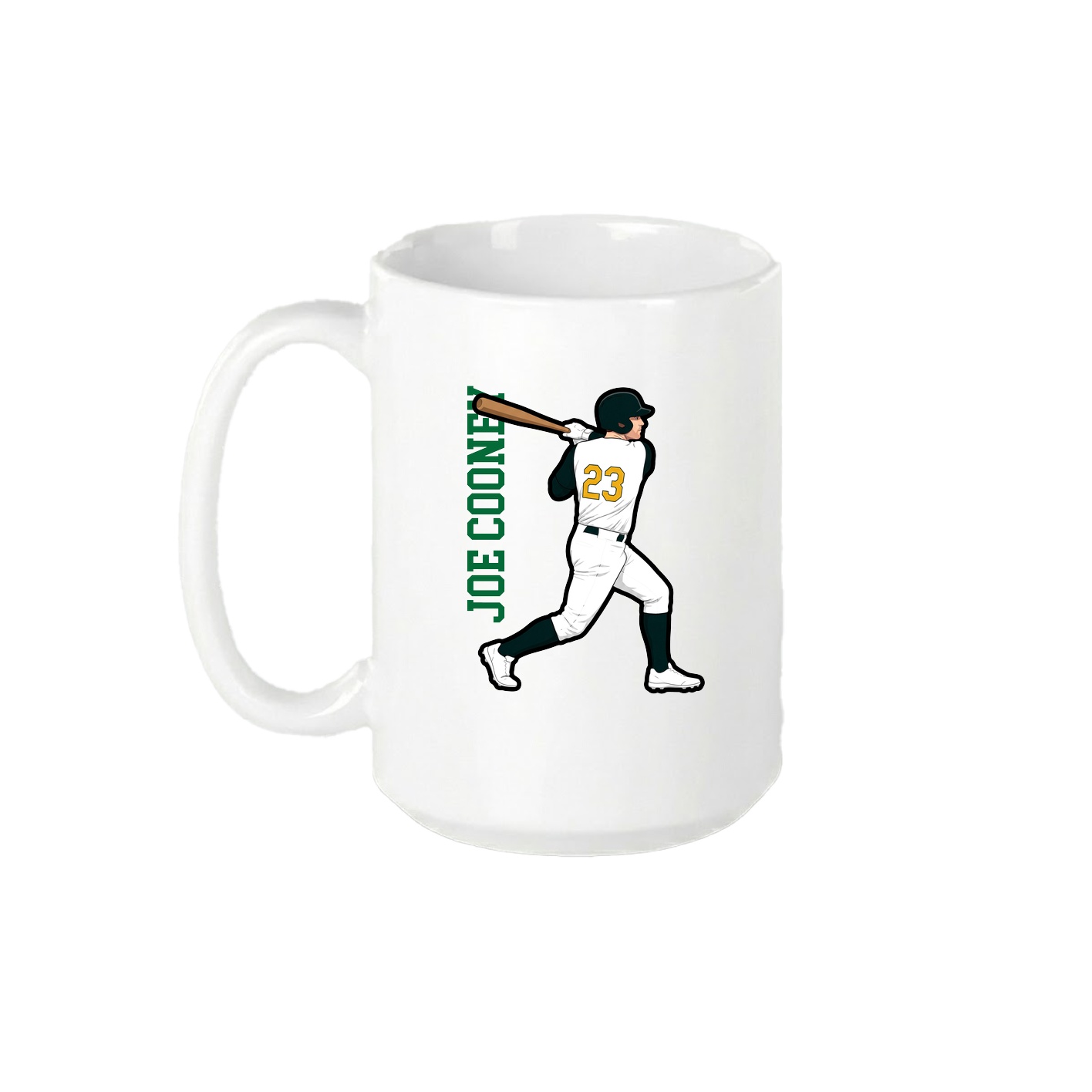 15oz Coffee Mug — Name Vertical in White