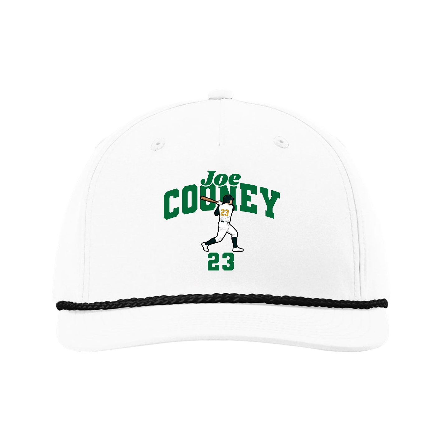 Five-Panel Classic Rope Cap — Signature Arch in White