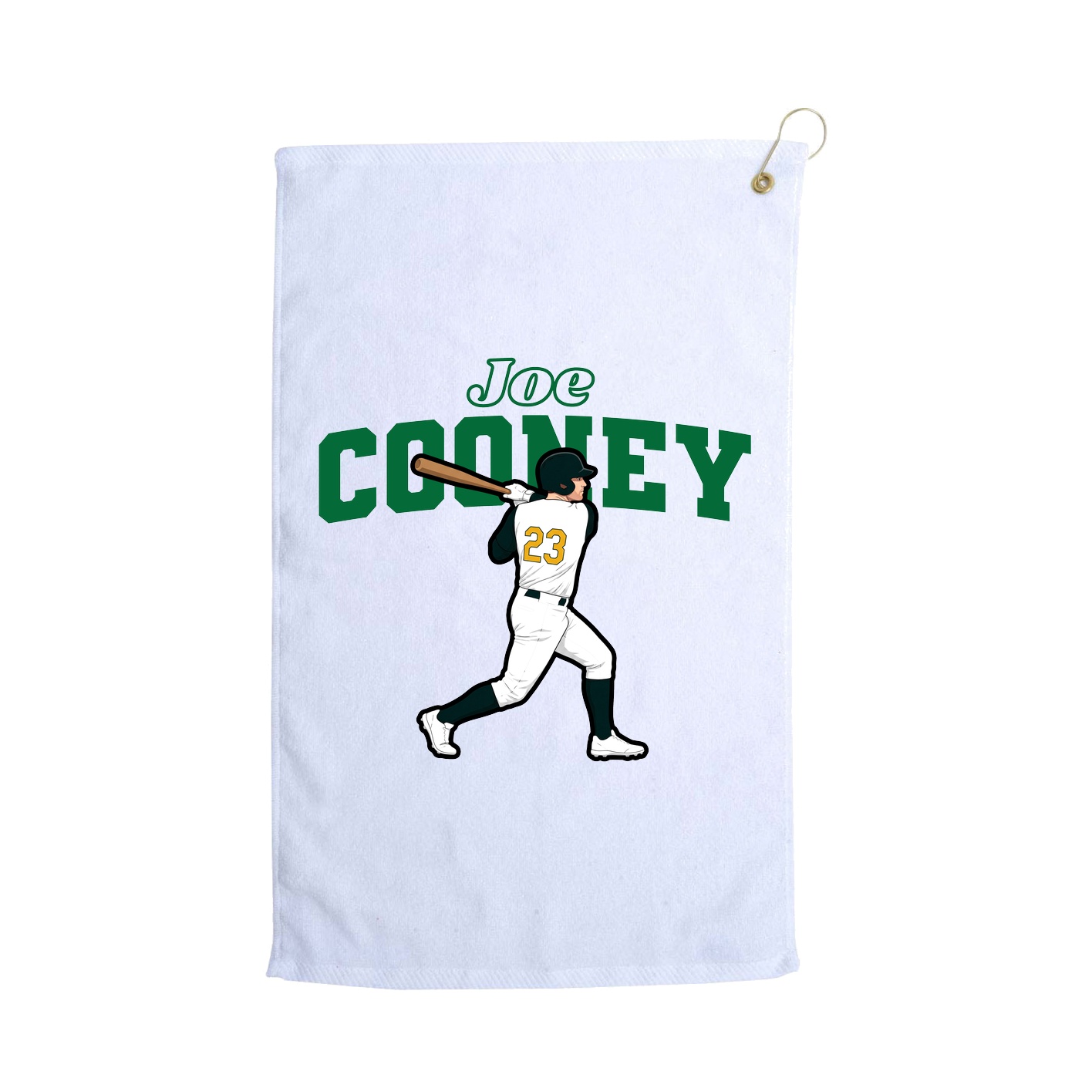 Golf Towel — Name Arch in White