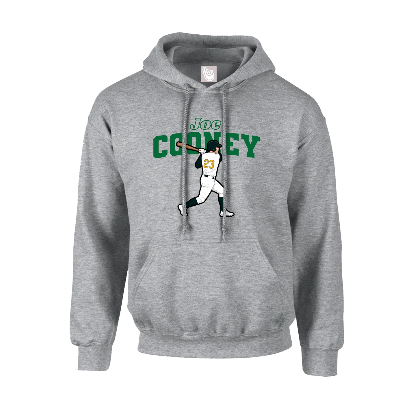 Youth Hoodie — Name Arch in Grey