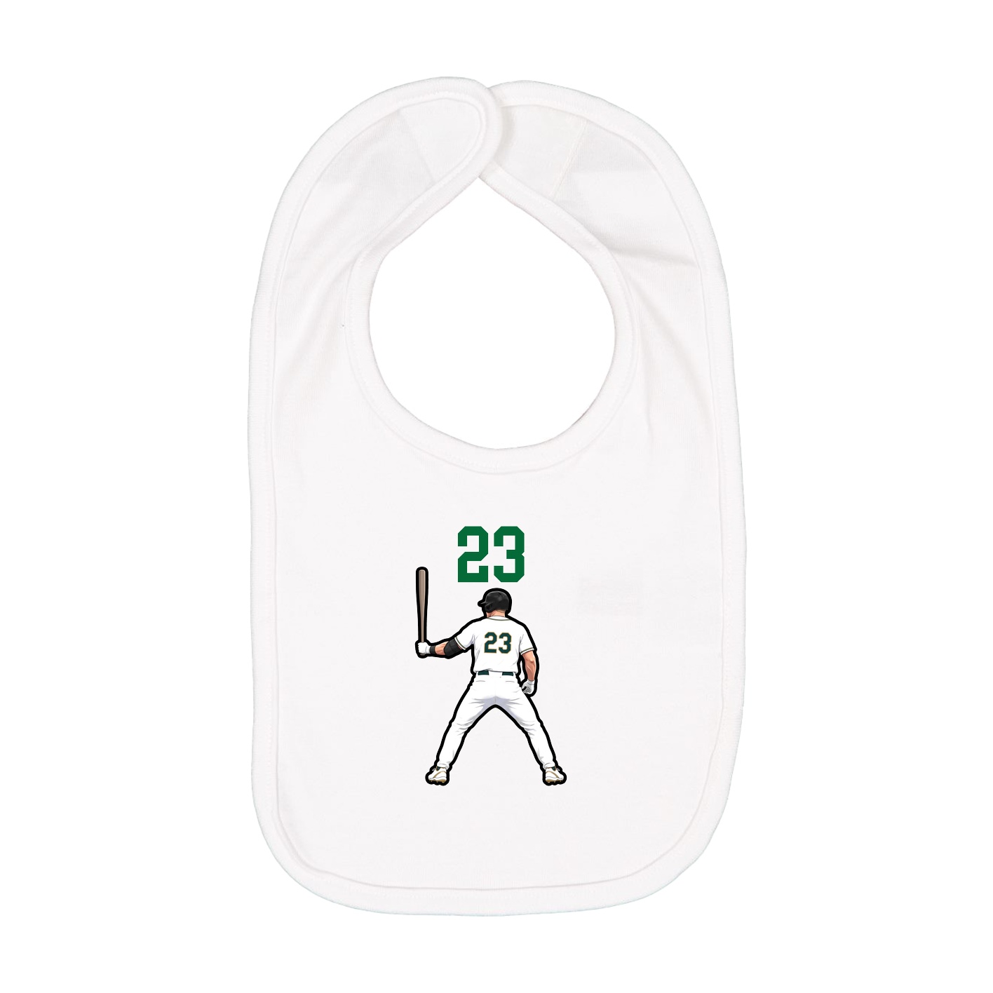 Infant Bib — Number Top in White