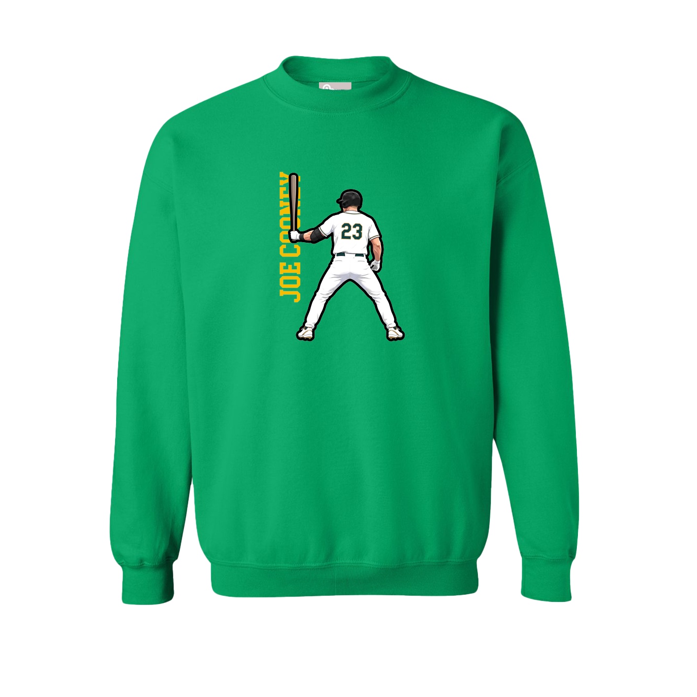 Fleece Crew — Name Vertical in Green