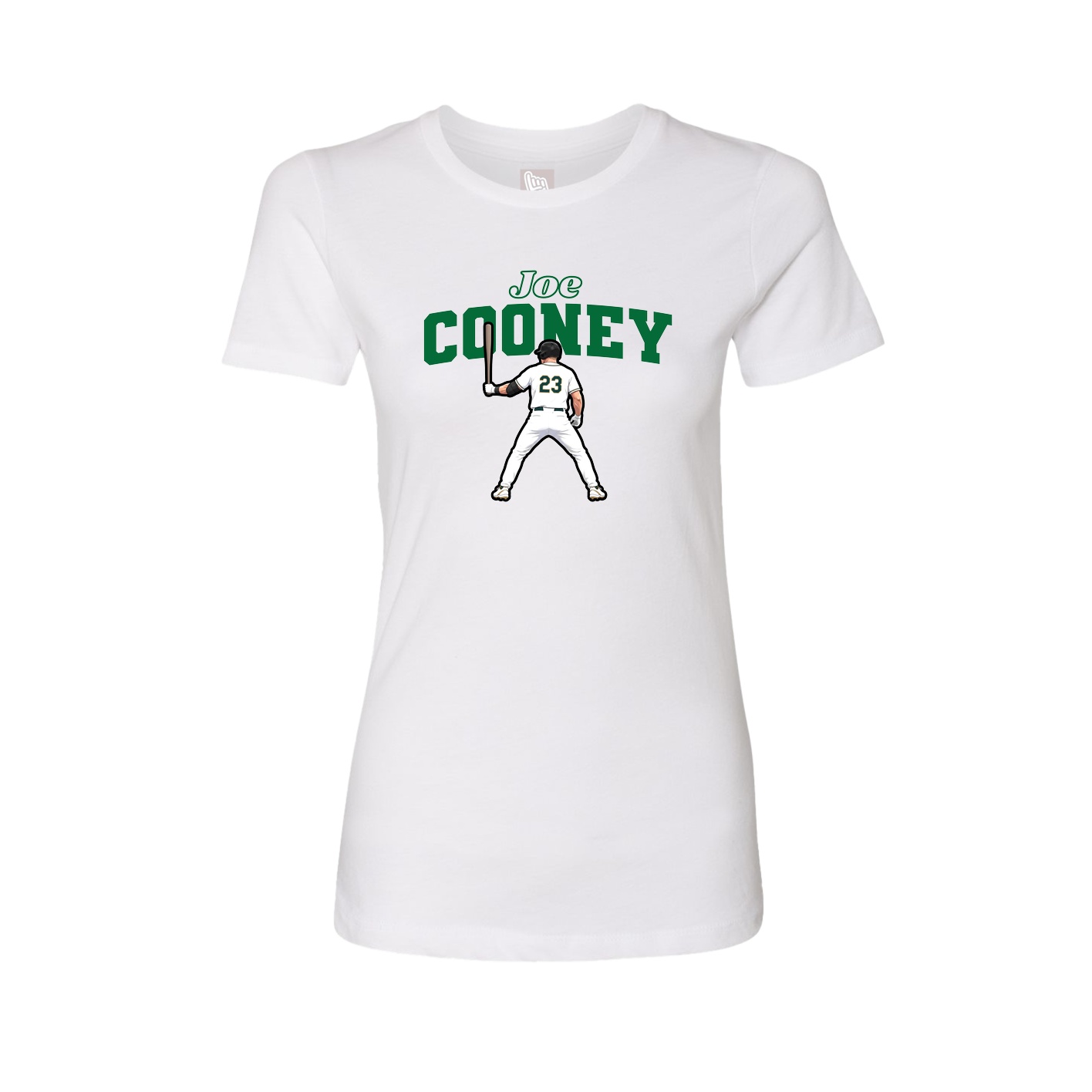 Fitted Women's Tee — Name Arch in White