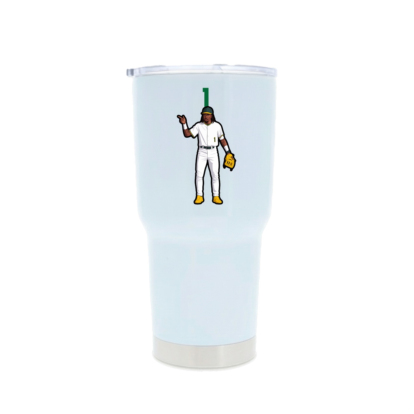 30oz Stainless Steel Tumbler — Number Top in White