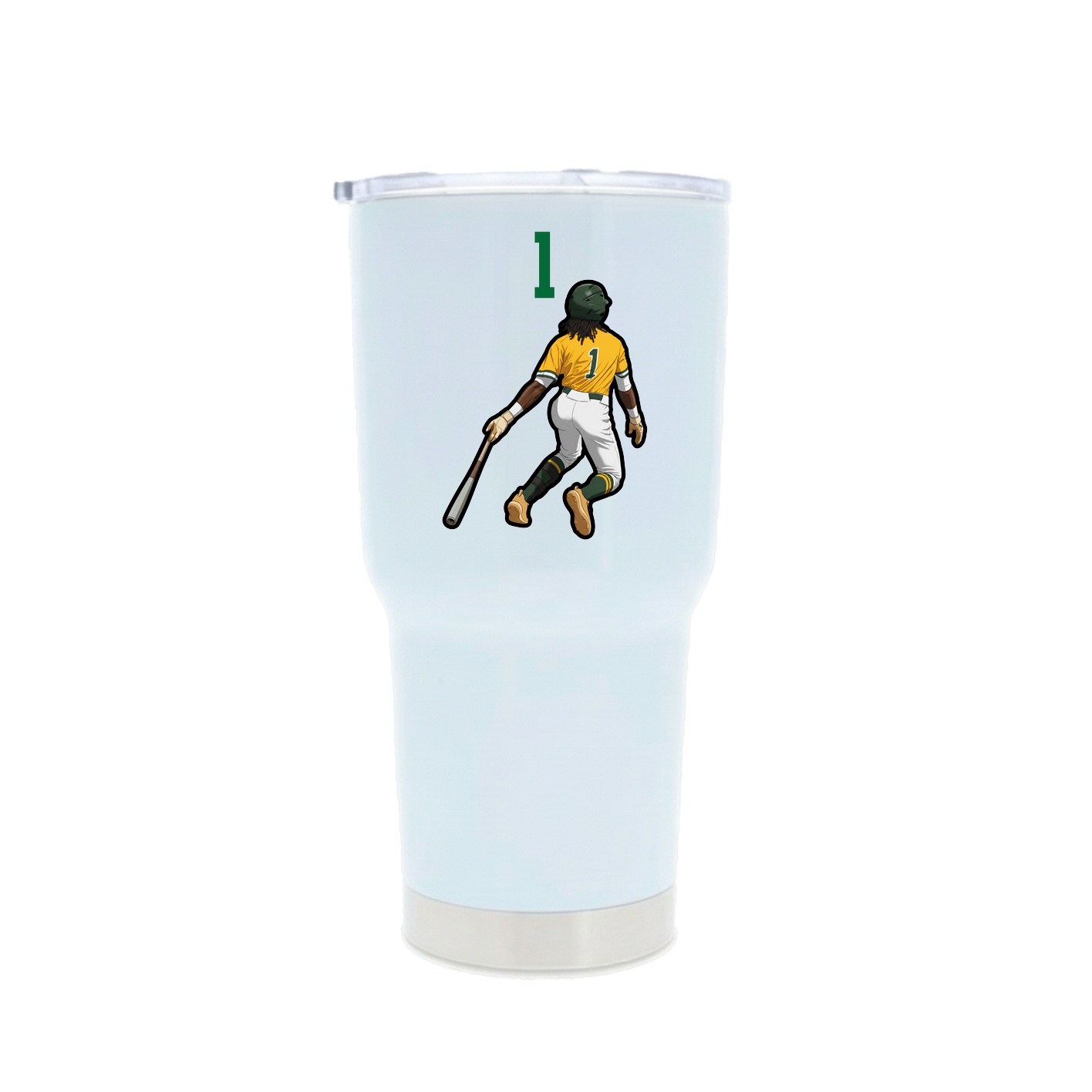 30oz Stainless Steel Tumbler — Number Top in White