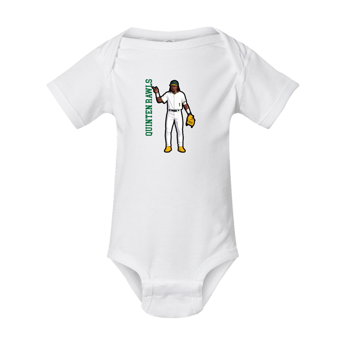 Baby Onesie — Name Vertical in White