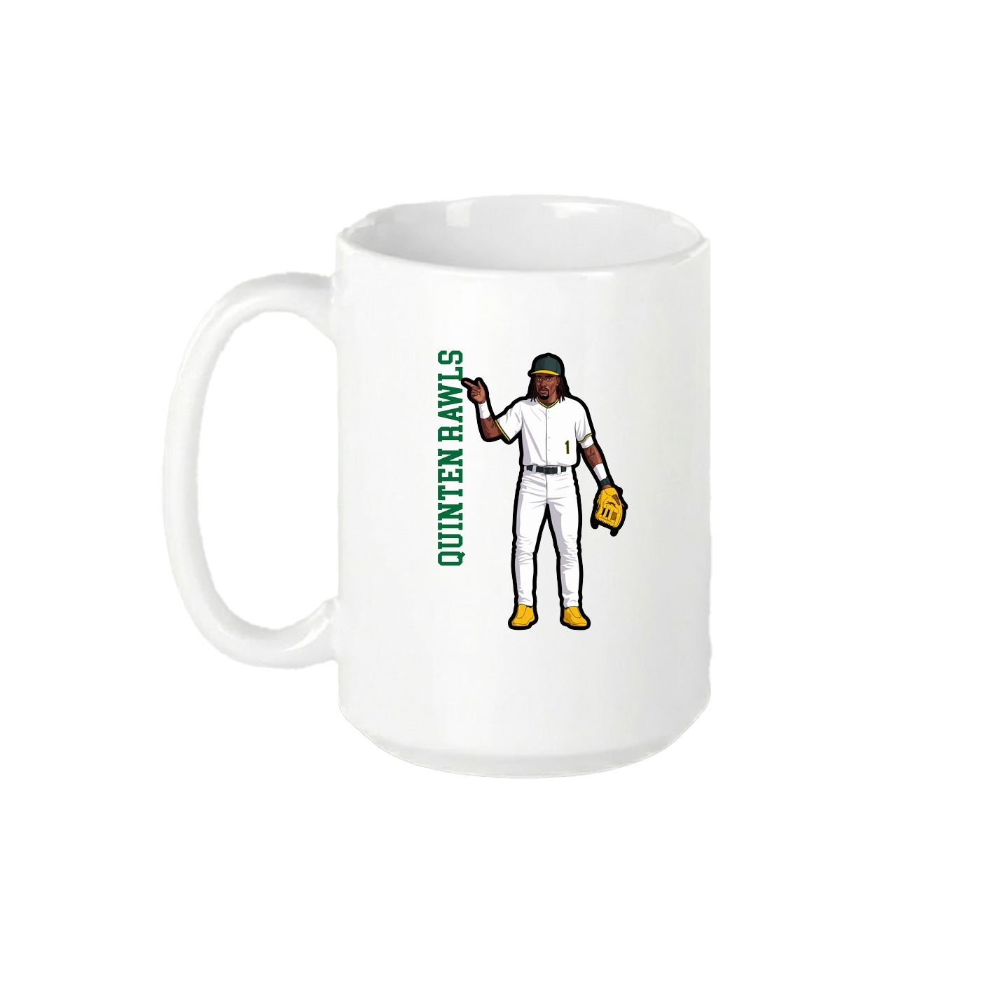 15oz Coffee Mug — Name Vertical in White