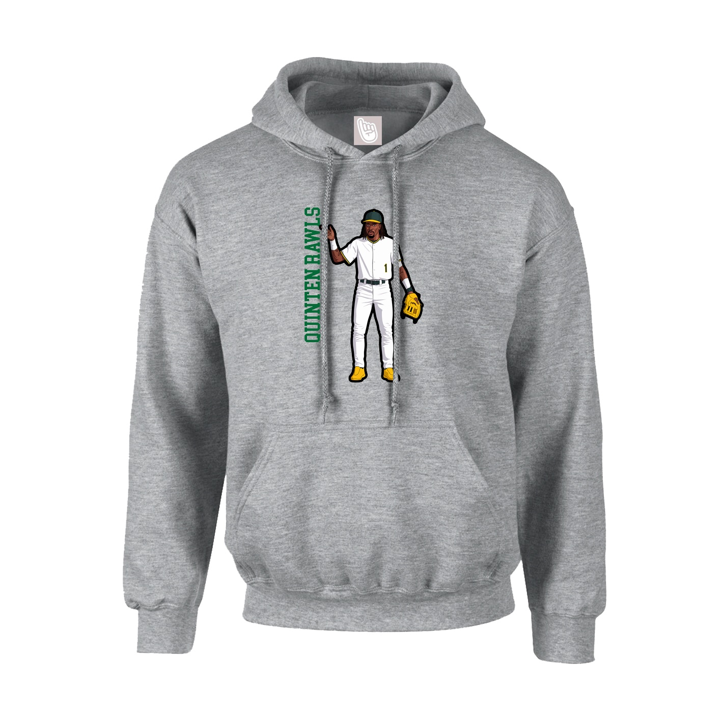 Youth Hoodie — Name Vertical in Grey