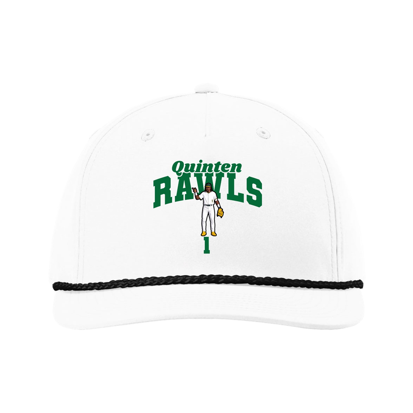 Five-Panel Classic Rope Cap — Signature Arch in White