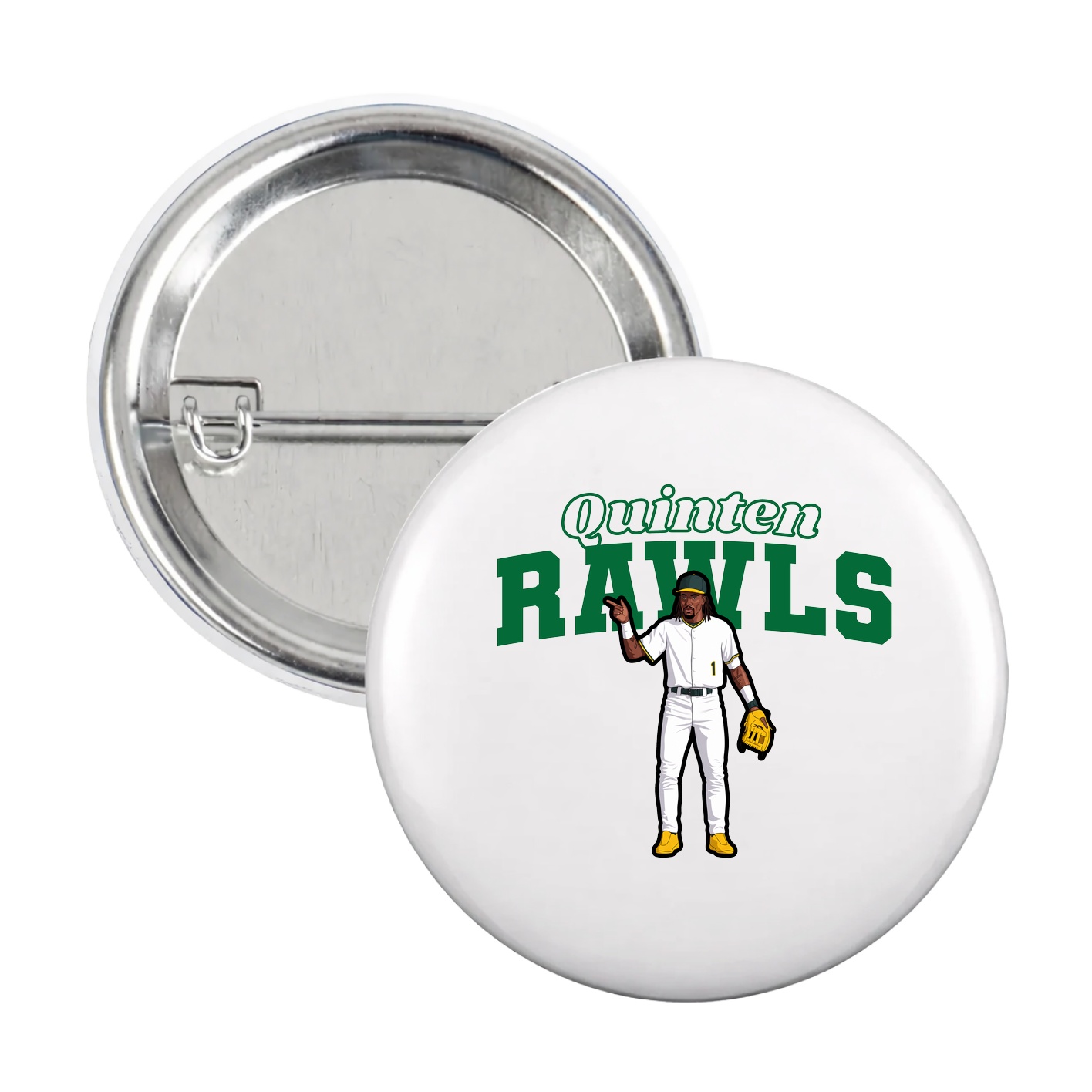 Game Day Button — Name Arch in White