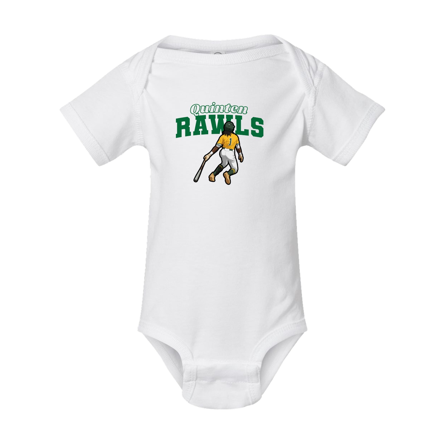 Baby Onesie — Name Arch in White