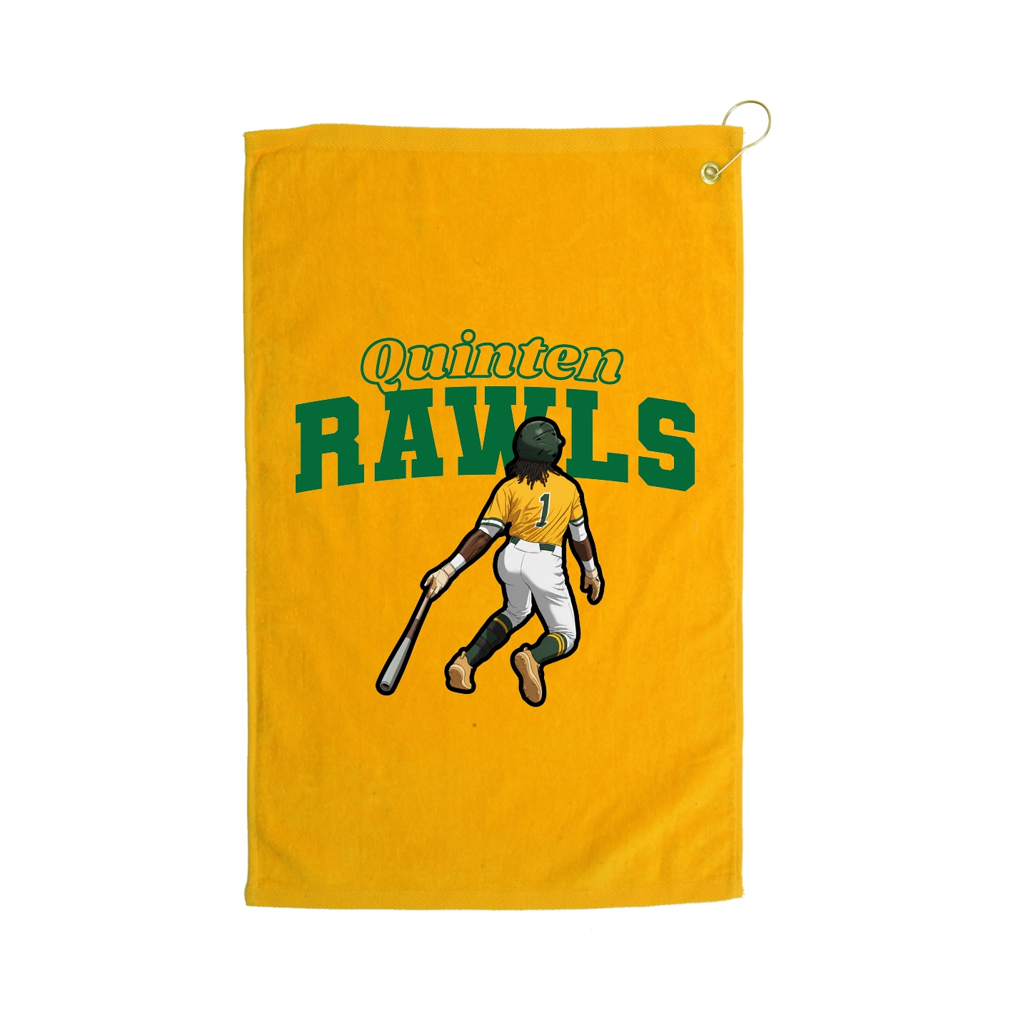 Golf Towel — Name Arch in Gold