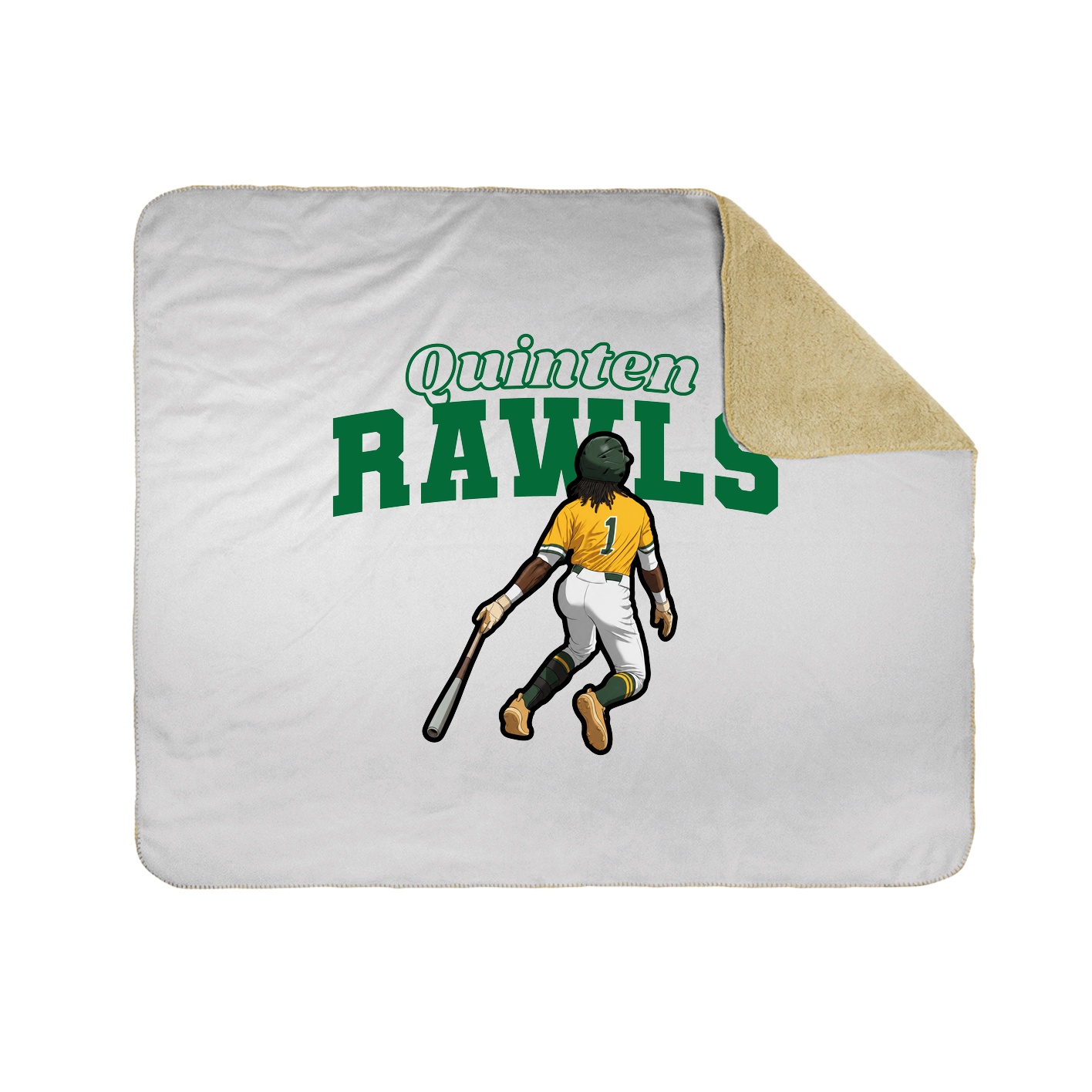 Throw Blanket — Name Arch in White