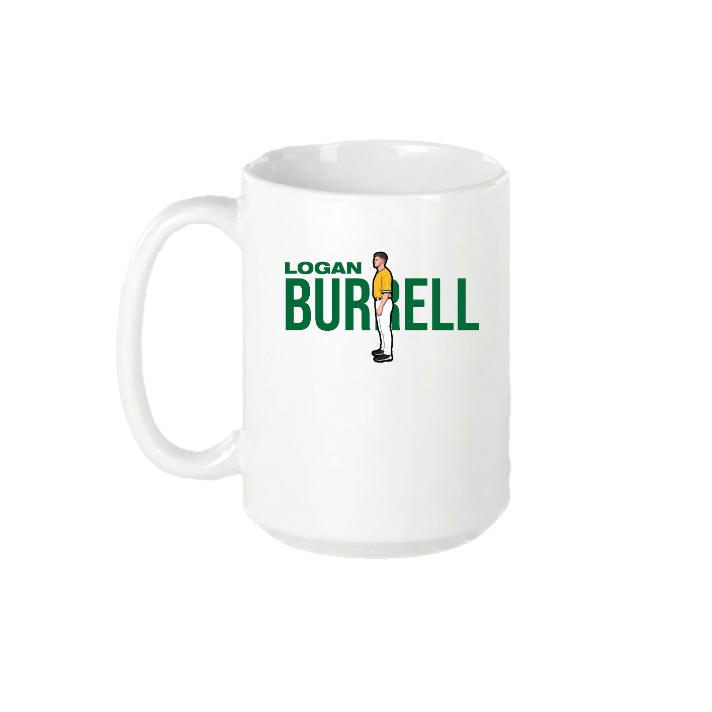 15oz Coffee Mug — Player Name in White