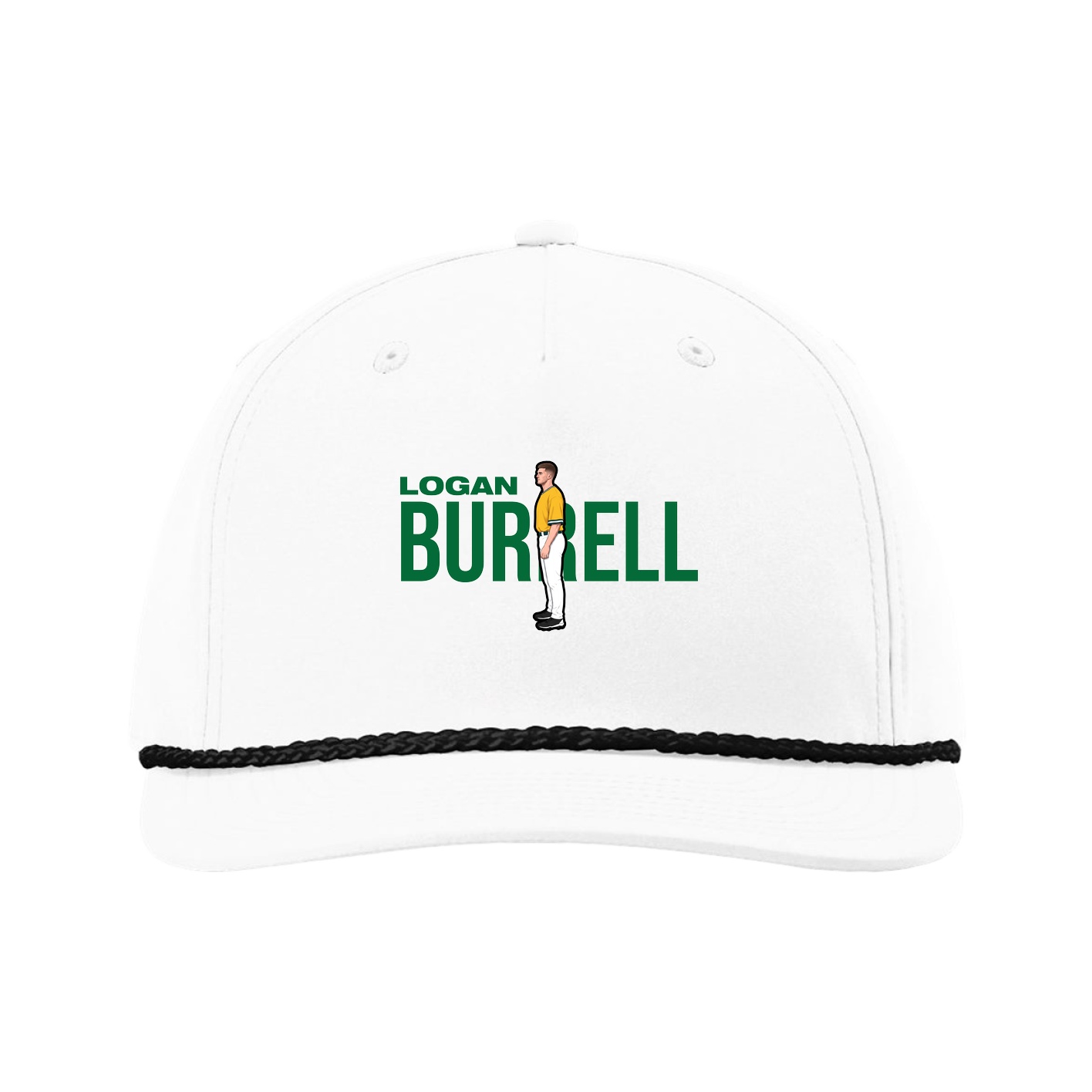 Five-Panel Classic Rope Cap — Player Name in White