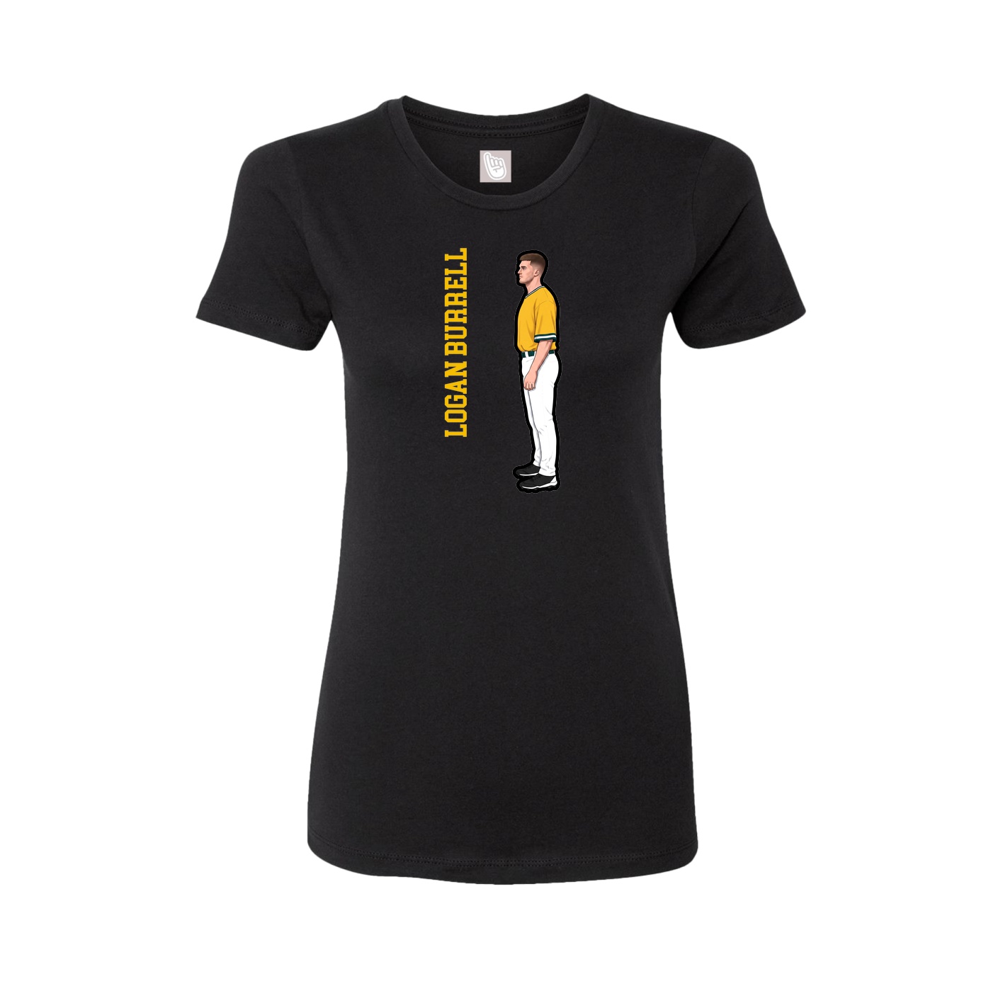 Fitted Women's Tee — Name Vertical in Black
