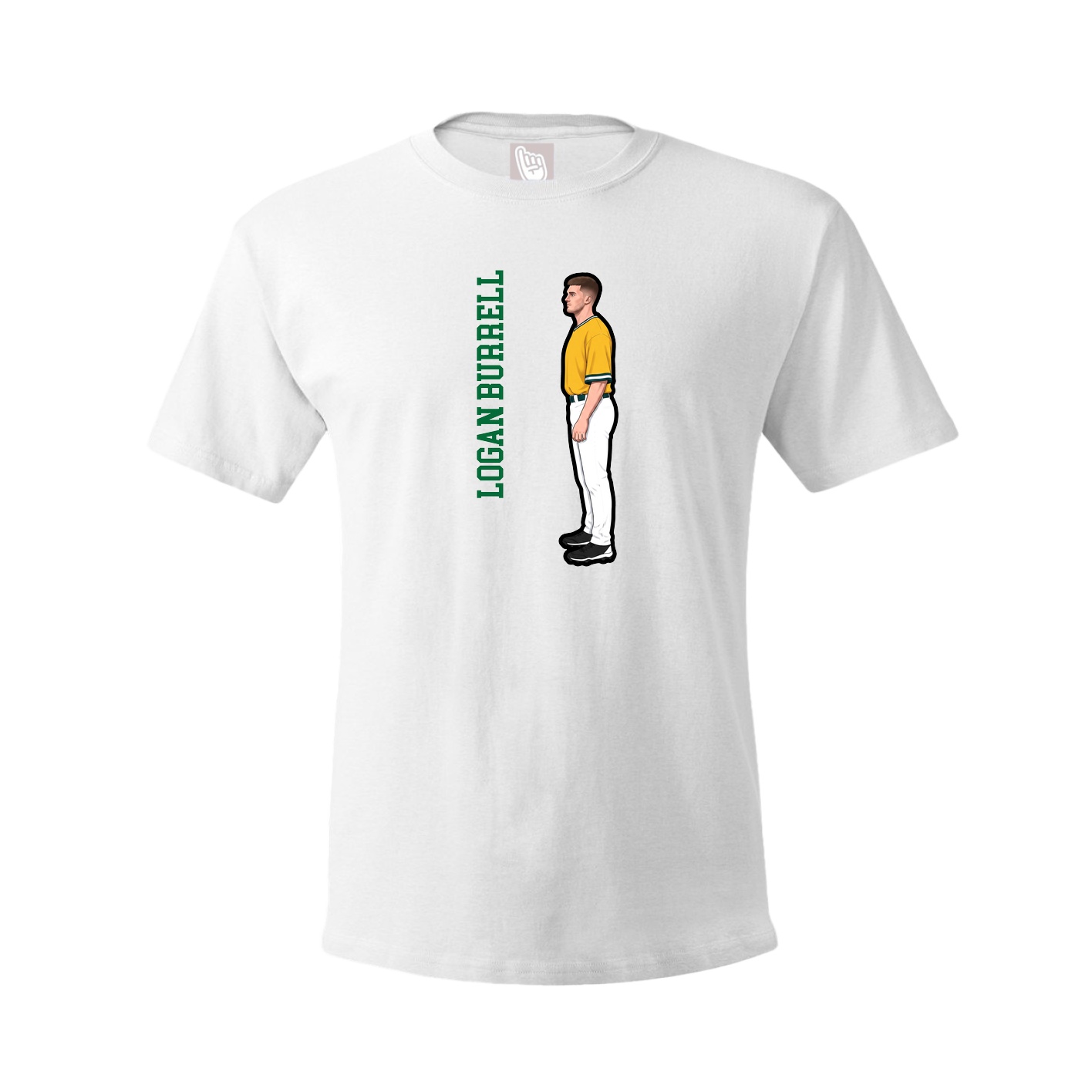 Youth Tee — Name Vertical in White