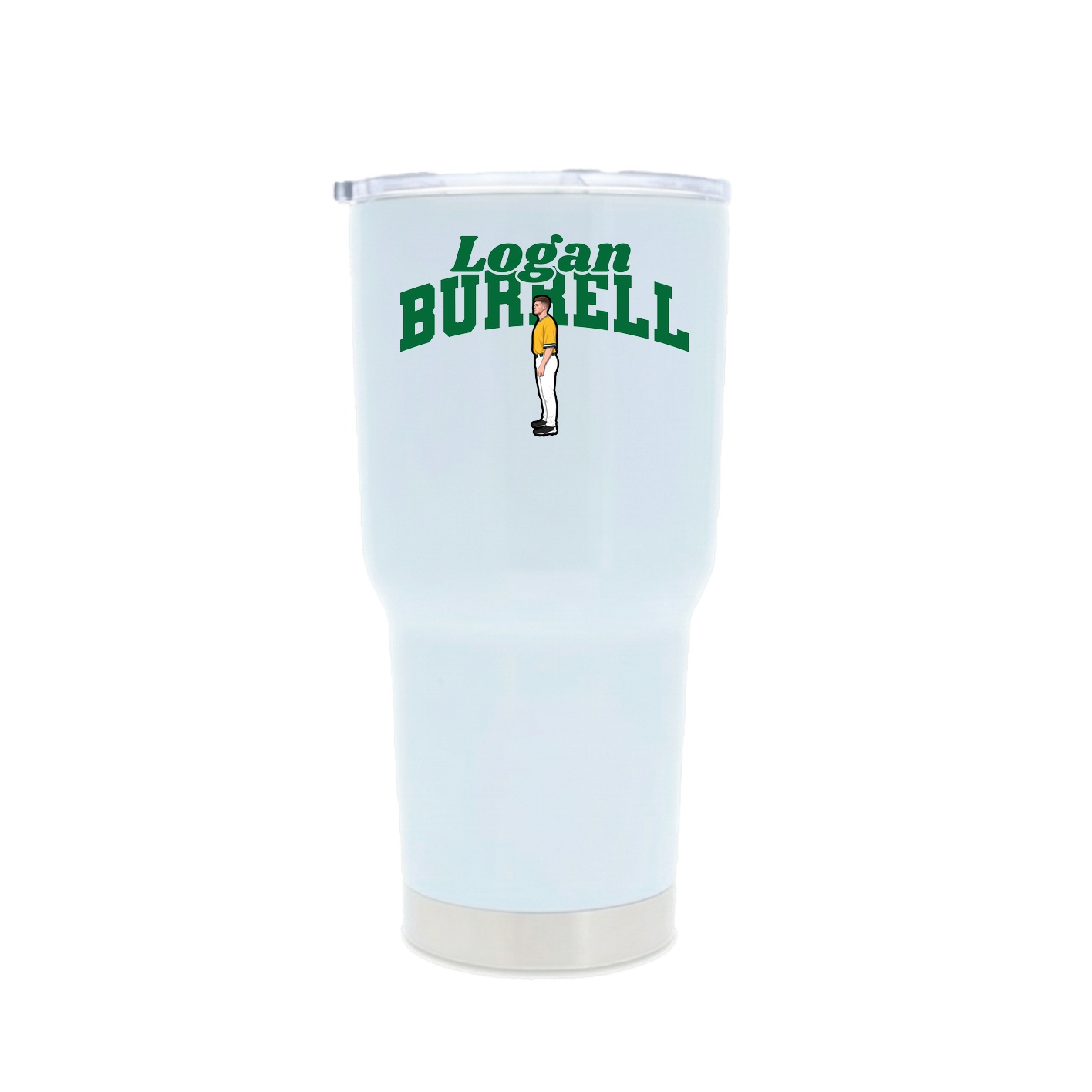 30oz Stainless Steel Tumbler — Signature Arch in White