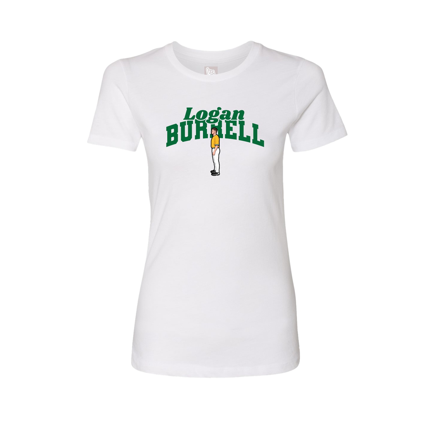 Fitted Women's Tee — Signature Arch in White
