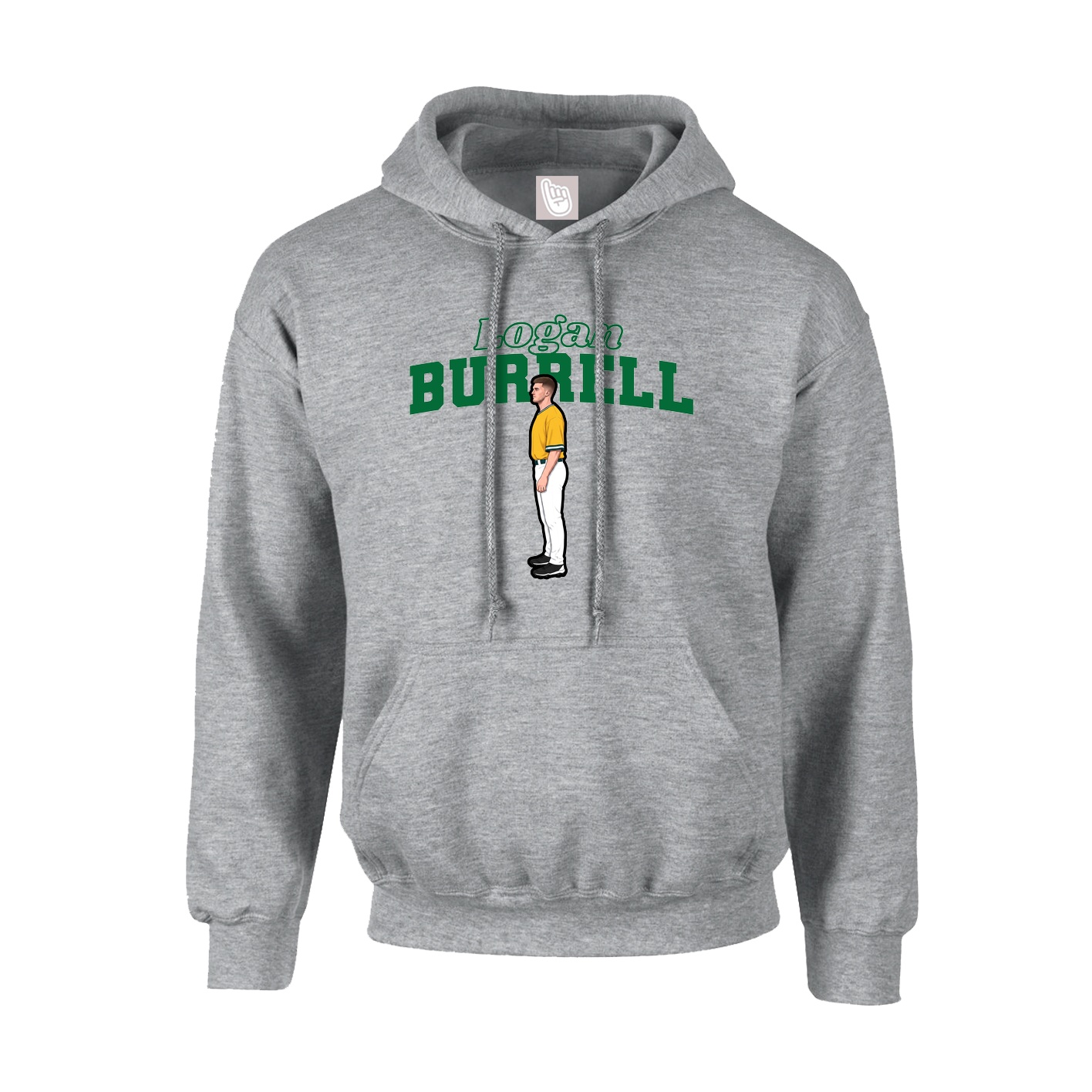Youth Hoodie — Name Arch in Grey